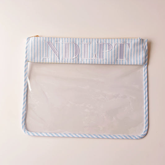 Backper Andromeda Clear Needlepoint Project Bag — Blue Striped (NDLPT)