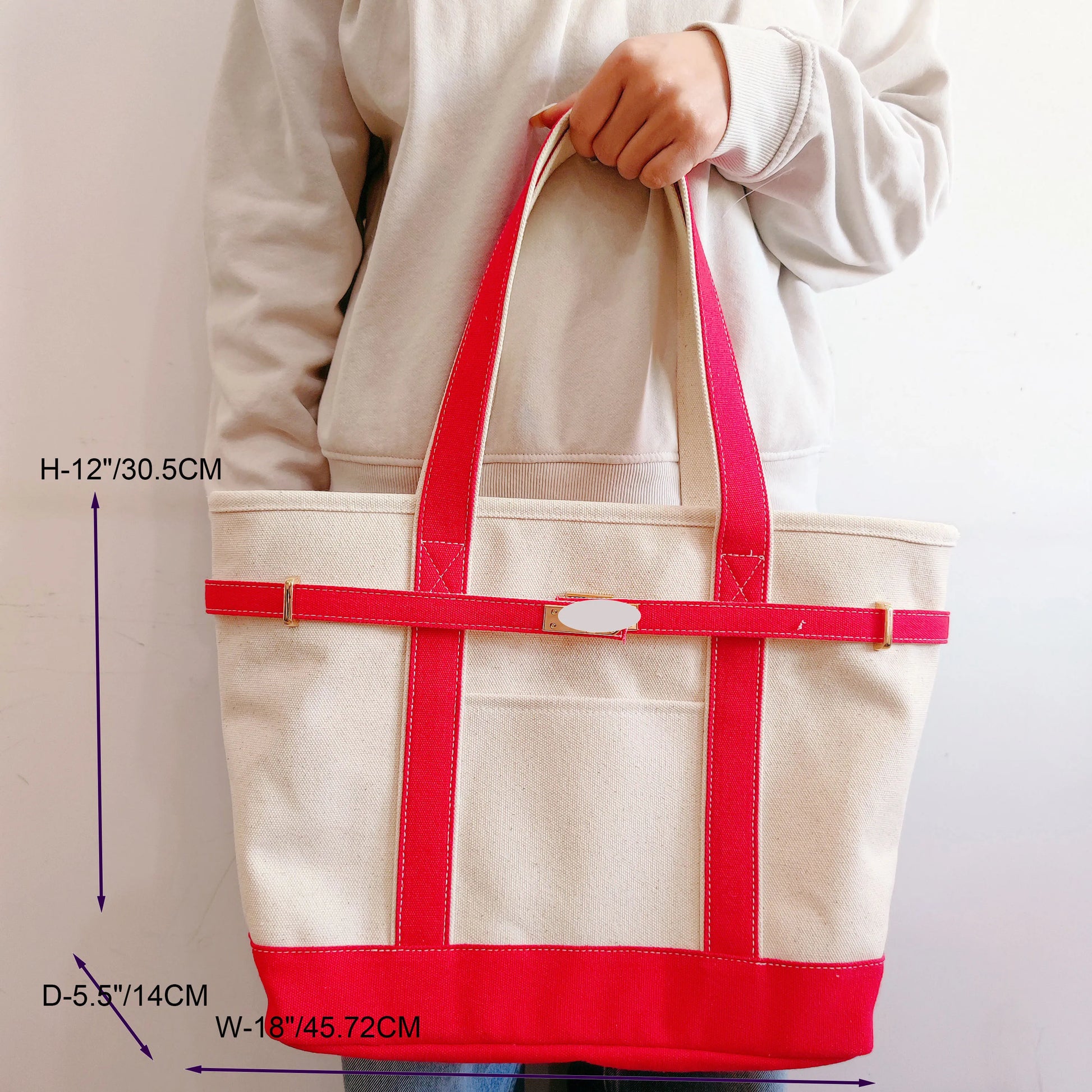 Backper Maia Canvas Boat Tote — size guide
