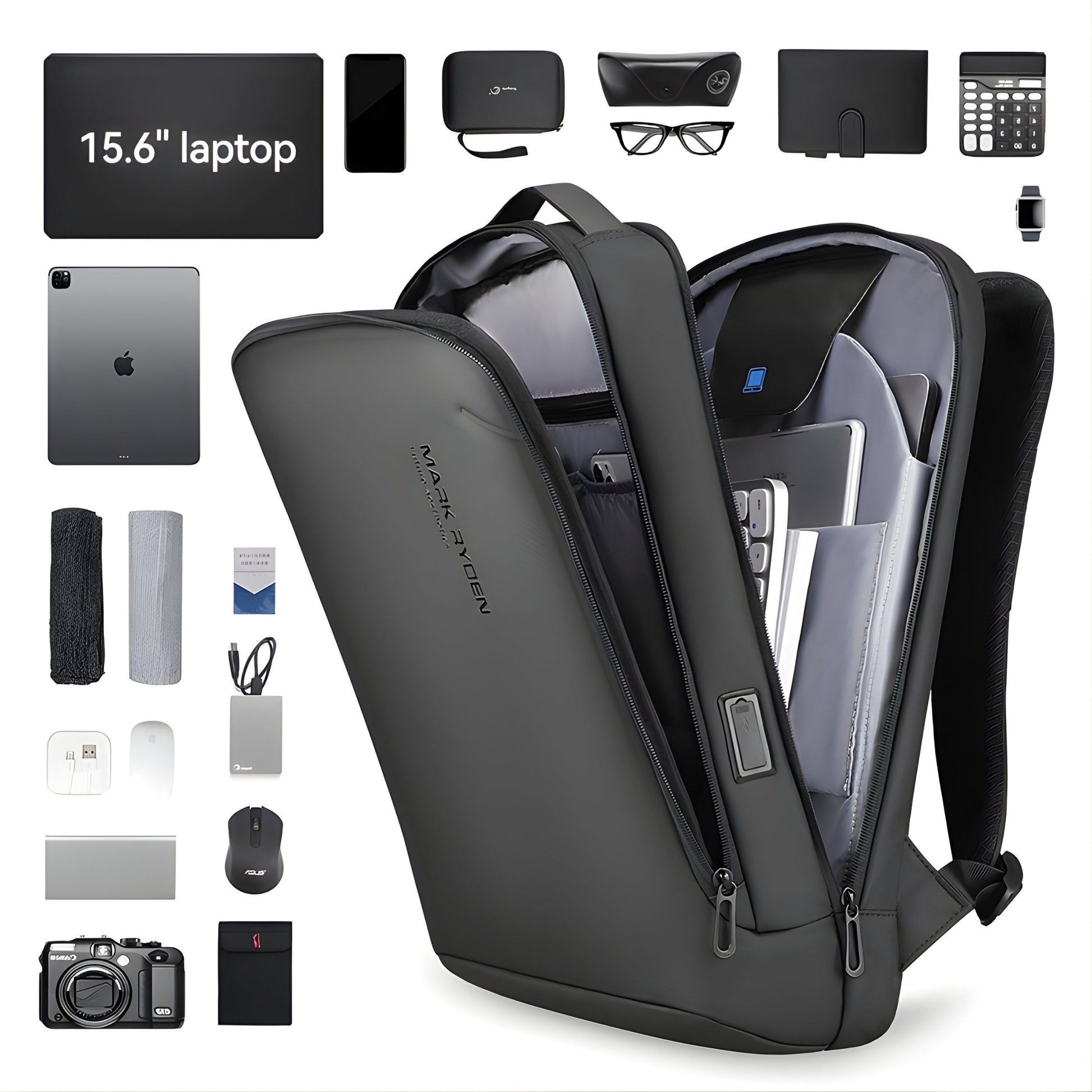 Backper Aether Travel Oxford Backpack — back panel