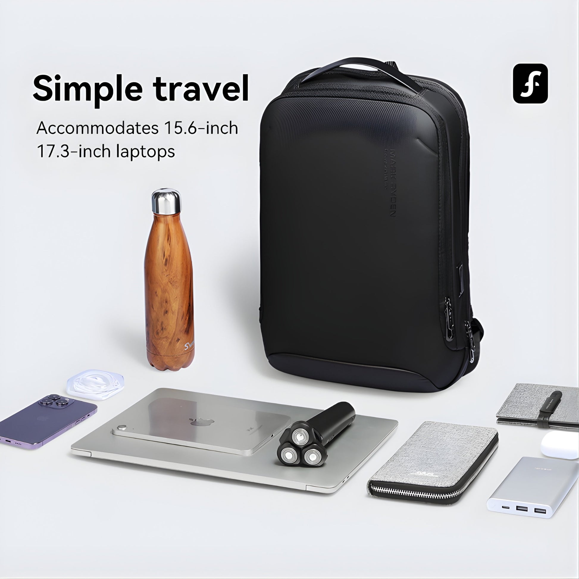 Backper Aether Travel Oxford Backpack — interior compartment