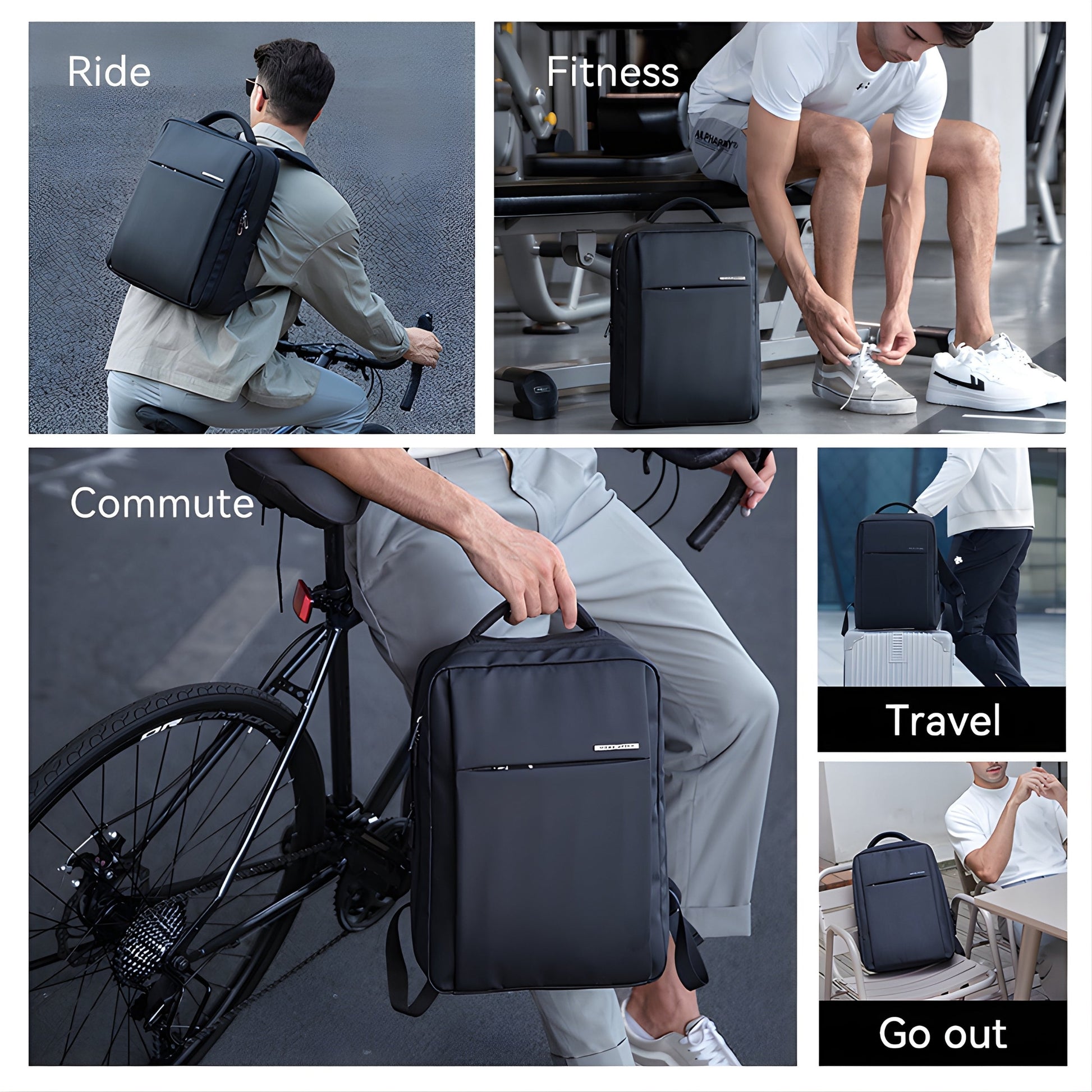 Backper Tropic Modern Oxford Backpack — open view