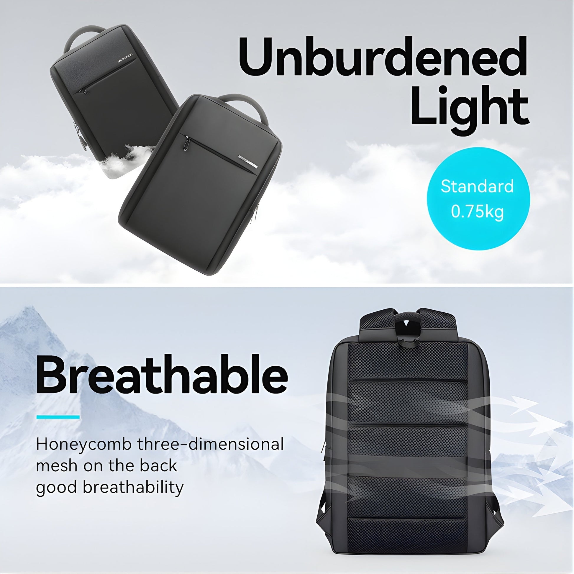 Backper Tropic Modern Oxford Backpack — angled view