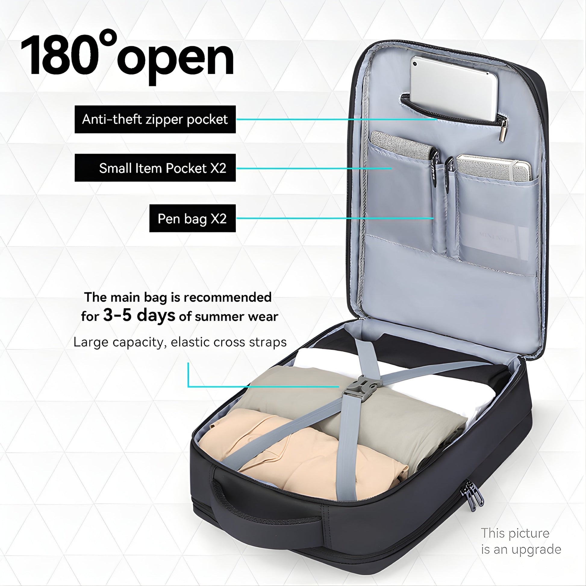 Backper Tropic Modern Oxford Backpack — feature detail