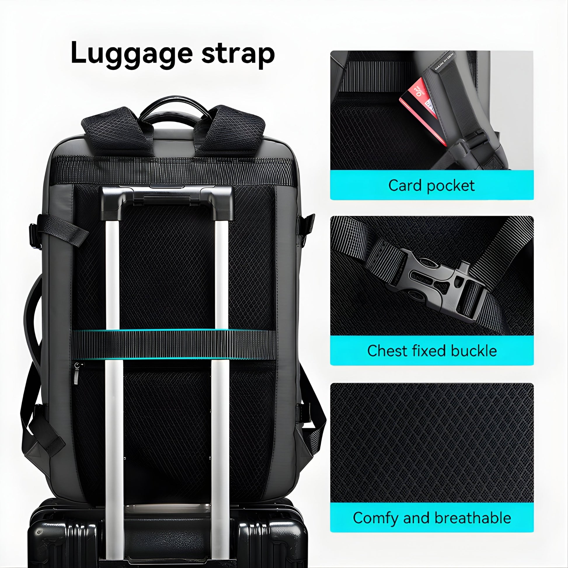 Backper Polar Anti-Theft Oxford Backpack — interior compartment