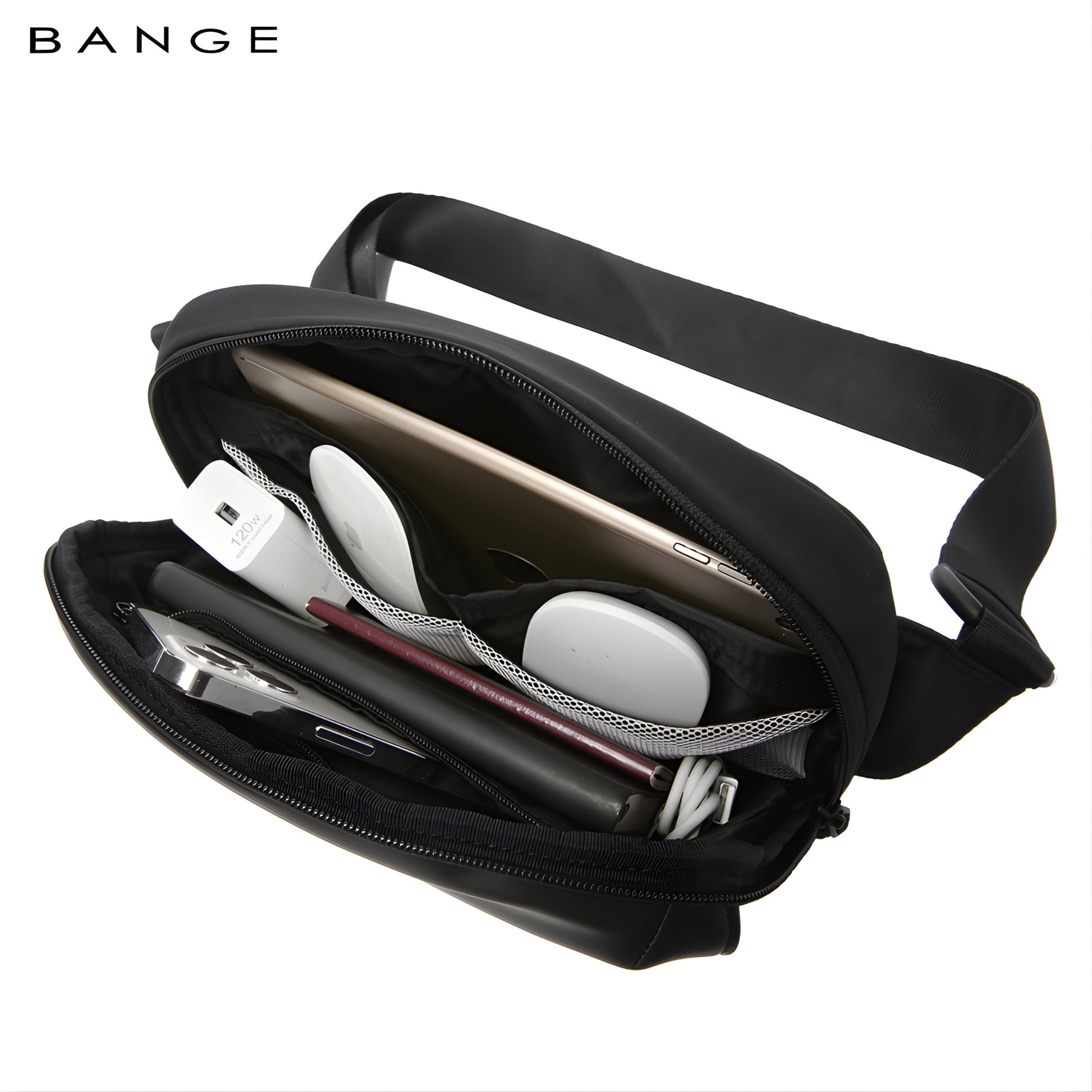 Backper Vega Water-Resistant Nylon Messenger Bag — side detail
