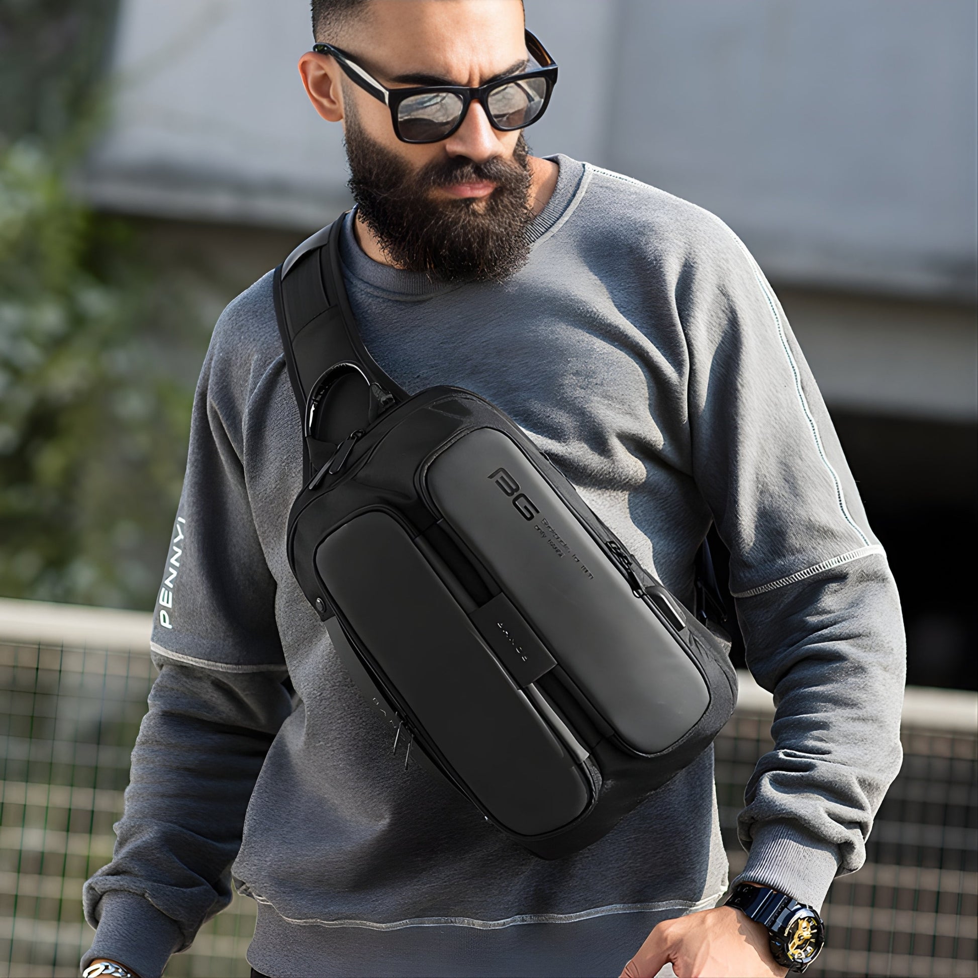 Backper Mira Anti-Theft Oxford Sling Bag — interior compartment