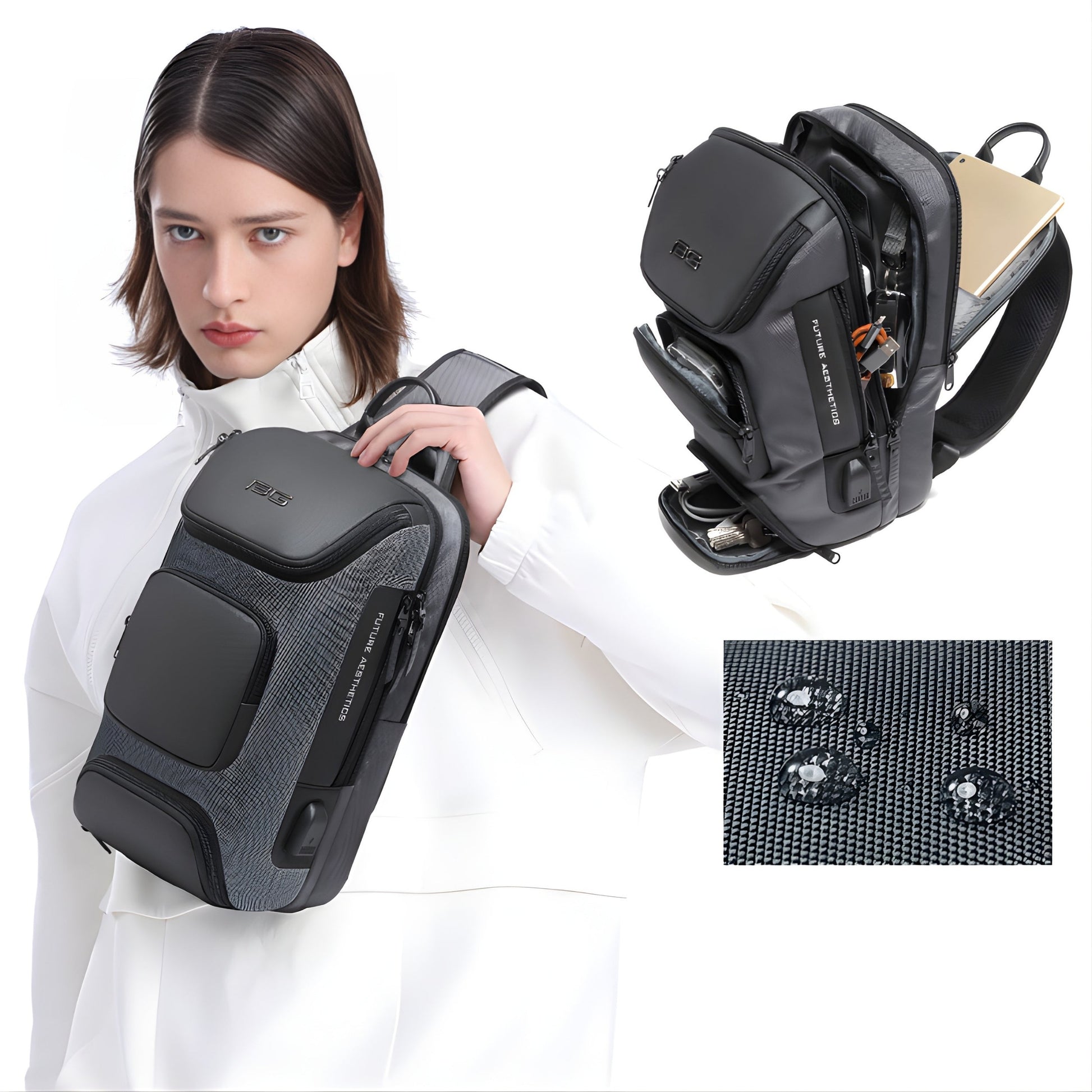 Backper Deneb Waterproof Polyester Sling Bag — interior compartment