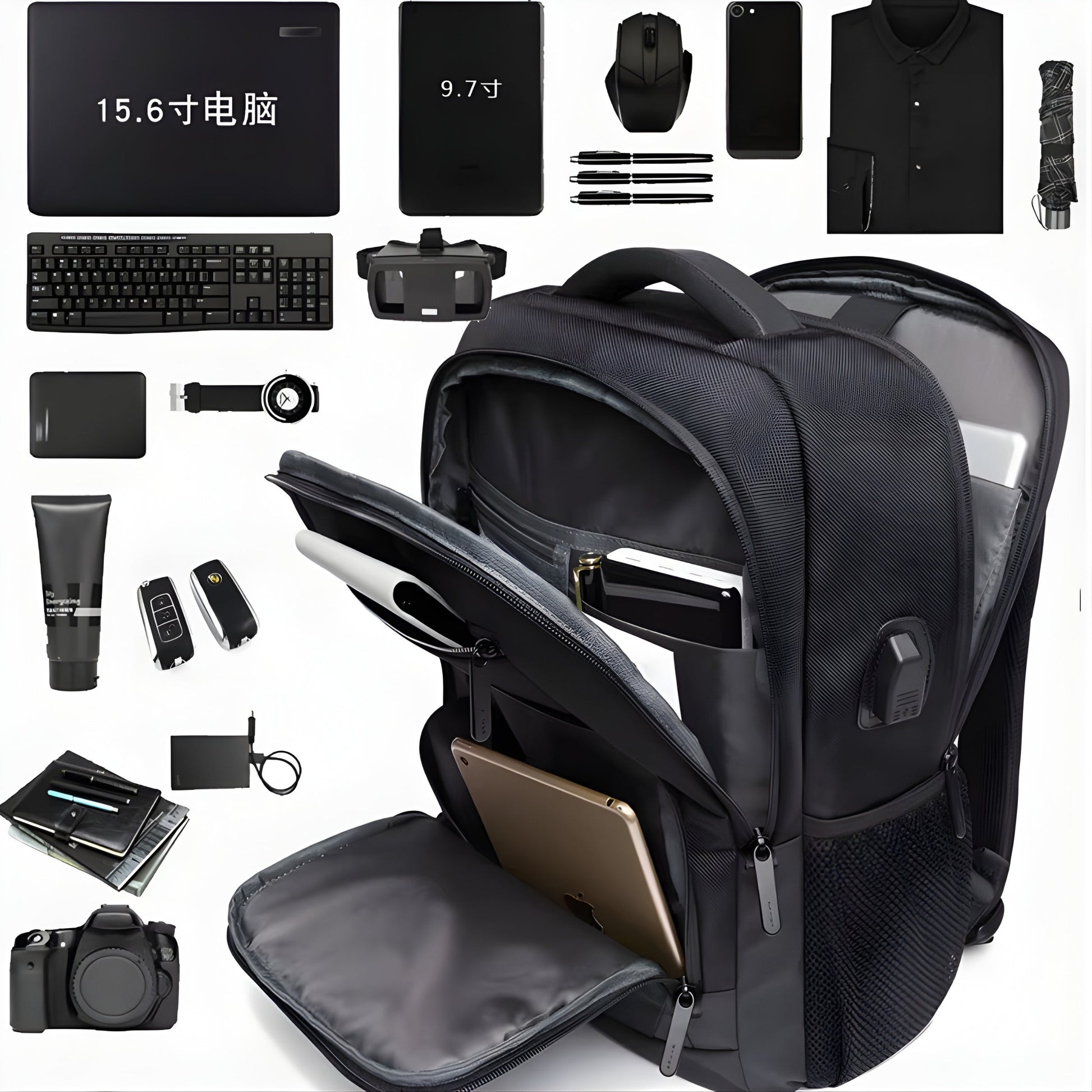 Backper Bellatrix Anti-Theft Oxford Backpack — size reference