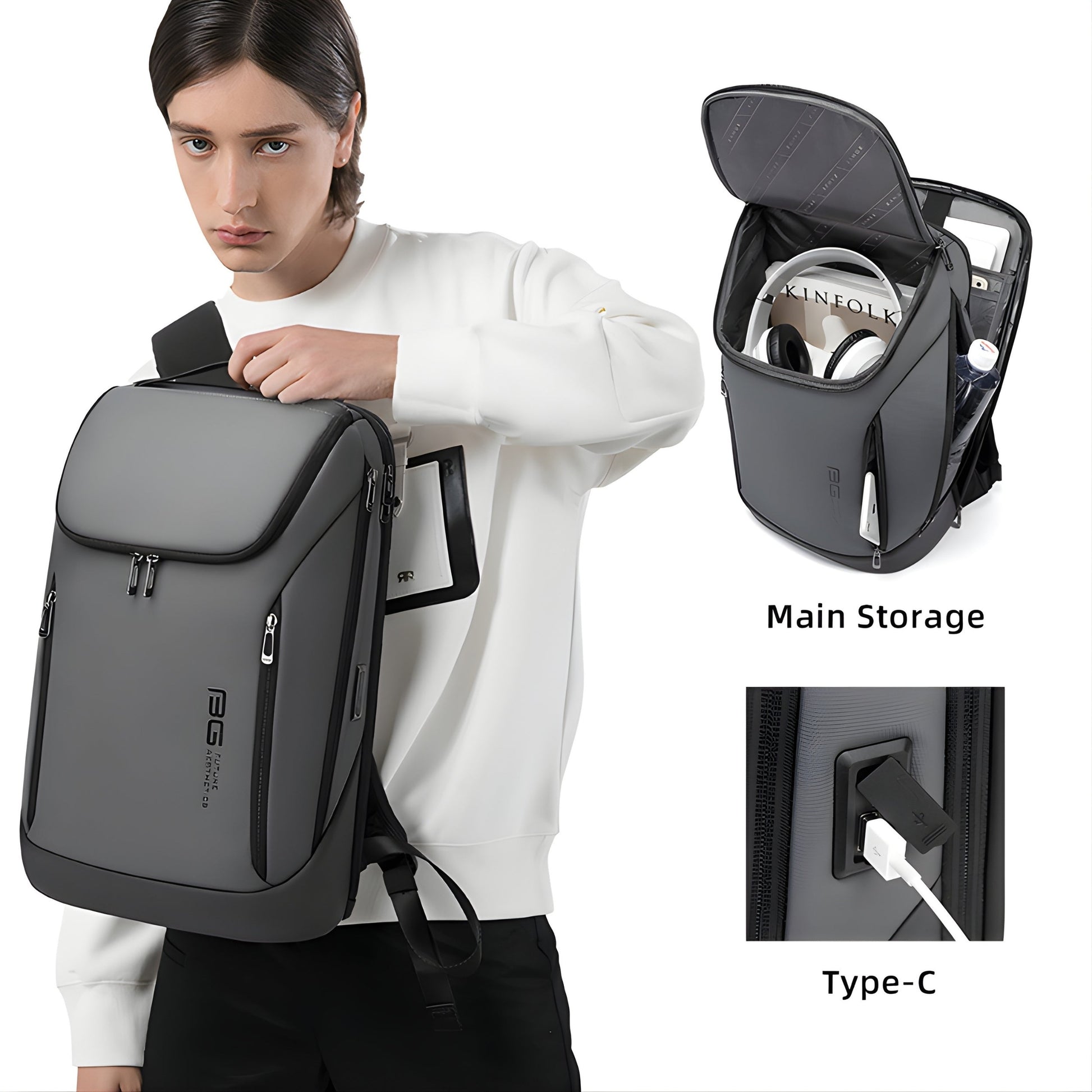 Backper Strider Waterproof Polyester Backpack — top view