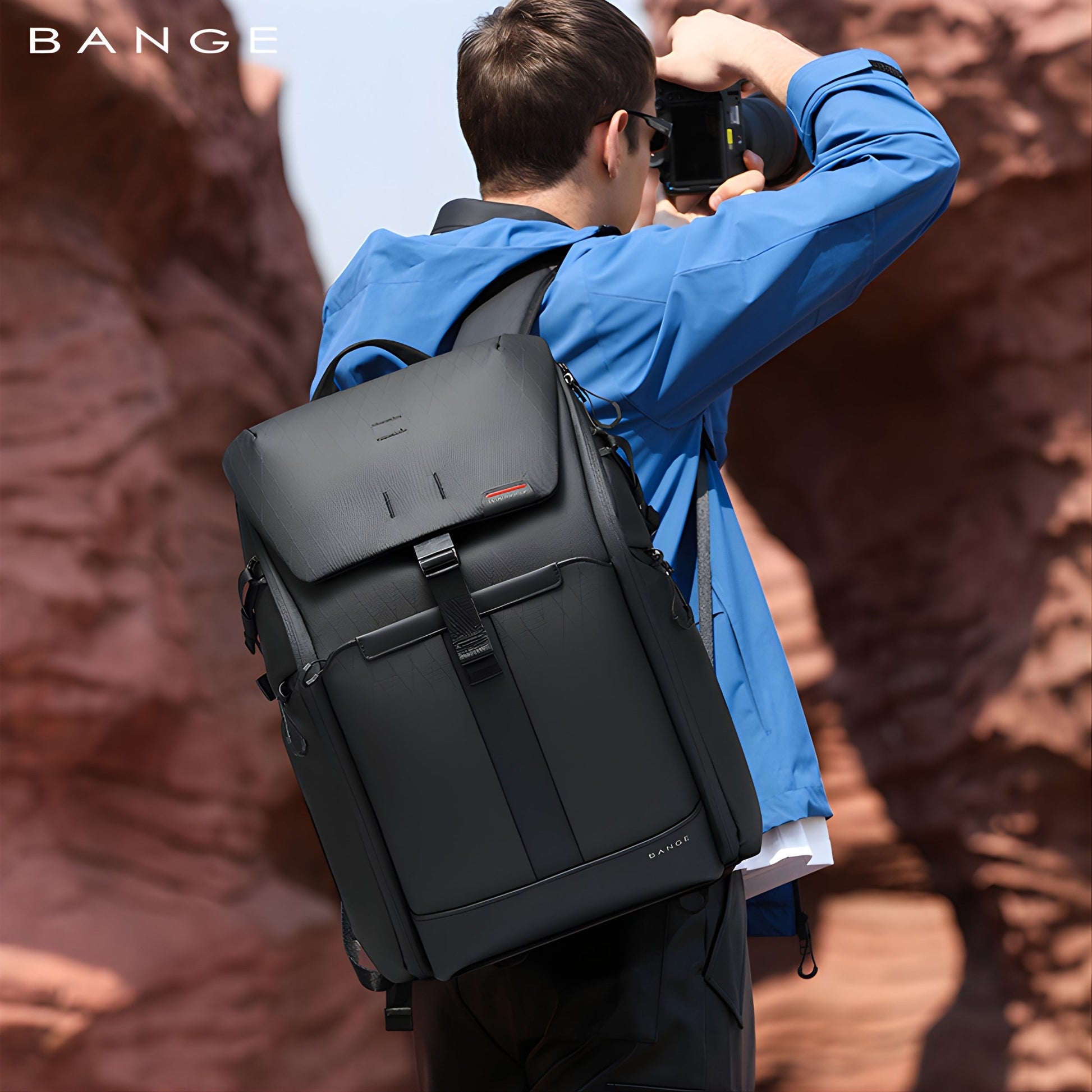 Backper Antares Waterproof Polyester Camera Backpack — lifestyle shot