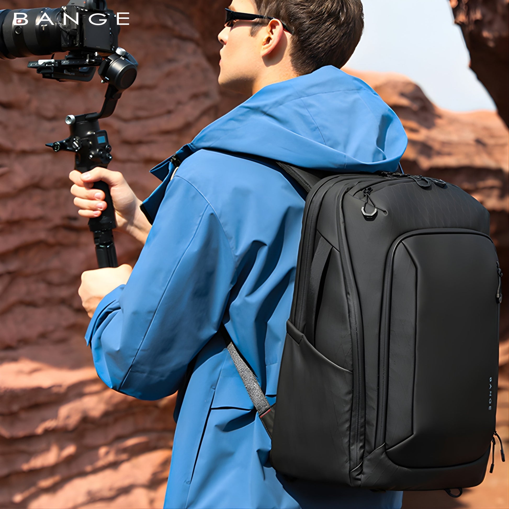 Backper Rigel Waterproof Polyester Camera Backpack — lifestyle shot