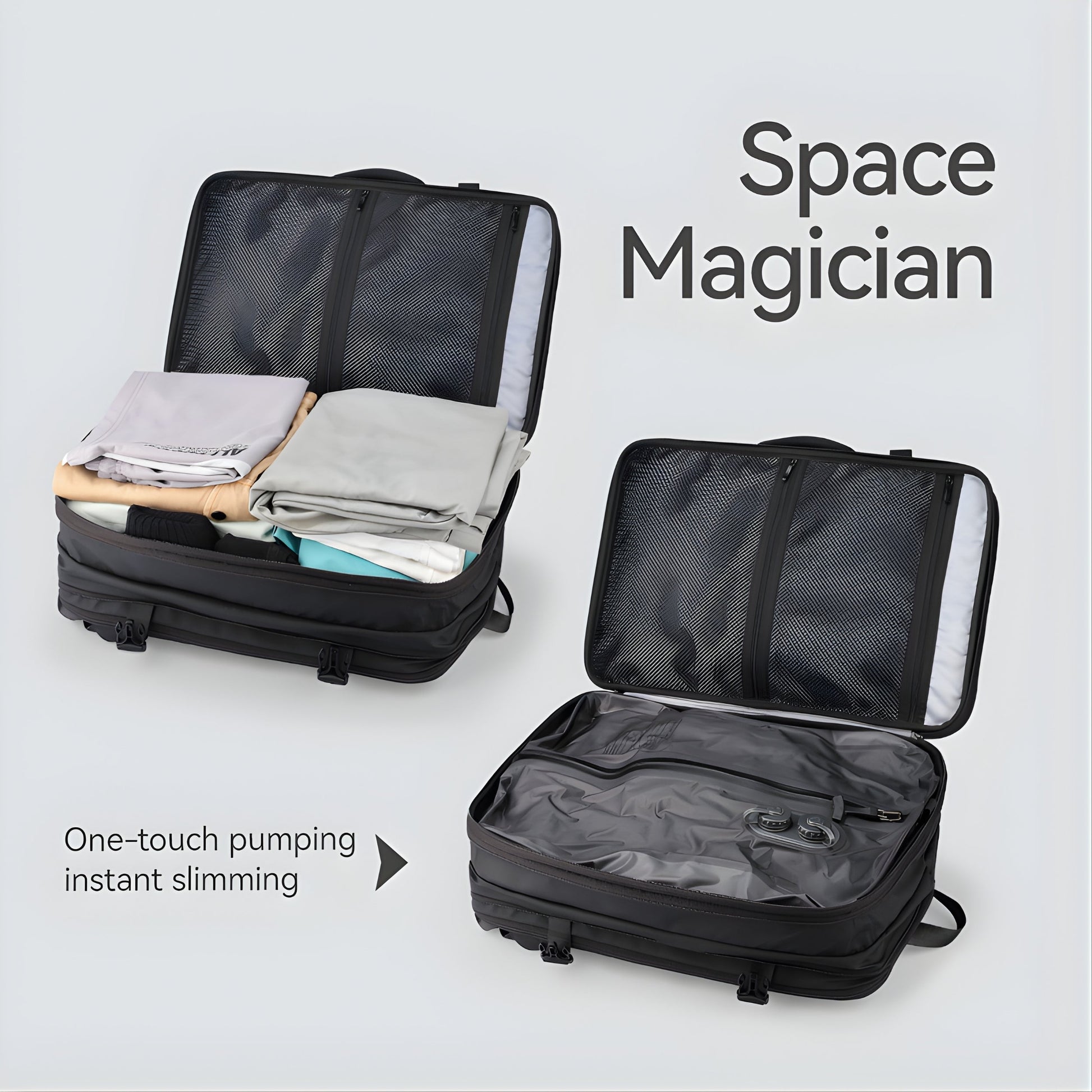 Backper Sagitta Anti-Theft Oxford Backpack — pocket layout