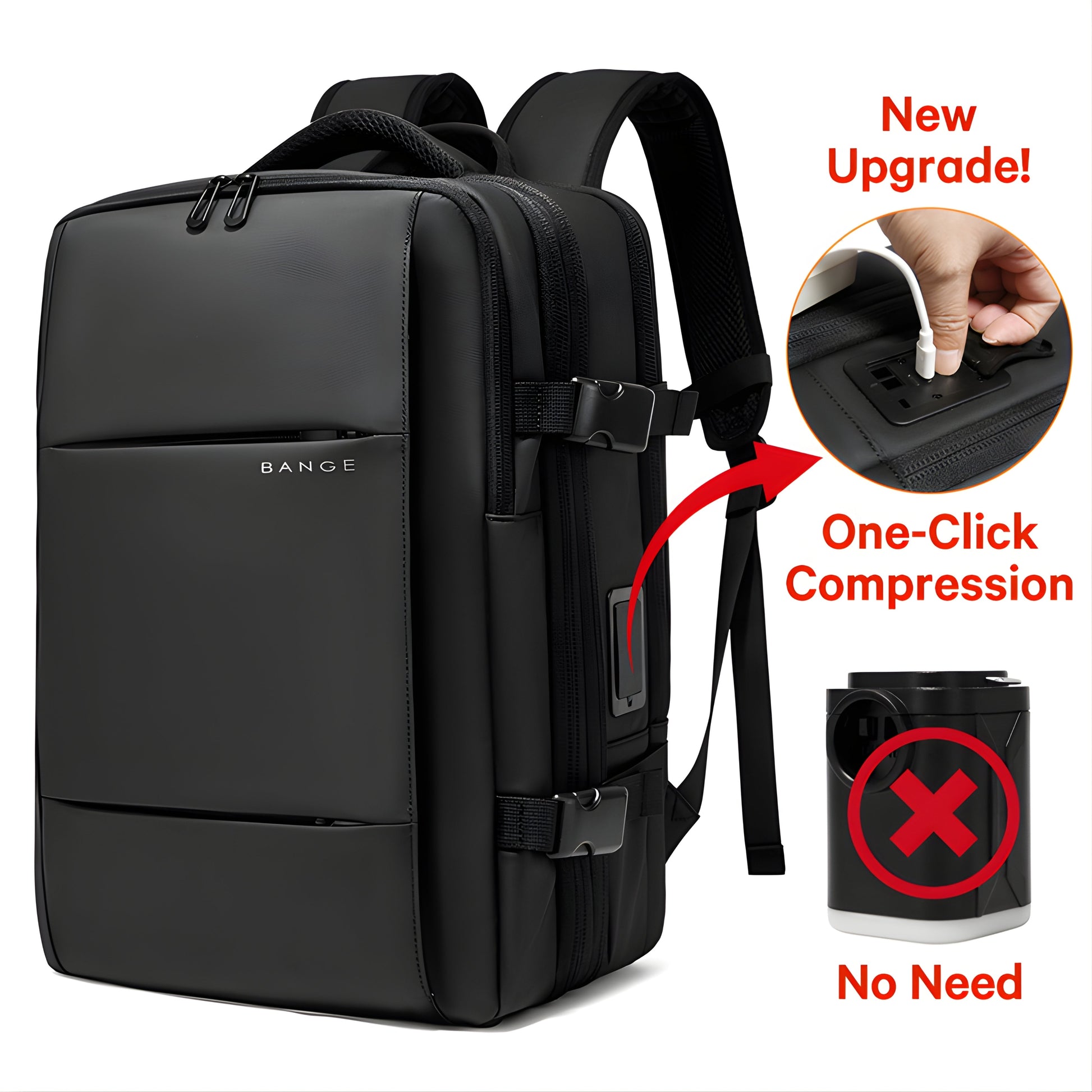 Backper Stella Expandable Polyester Backpack — open view