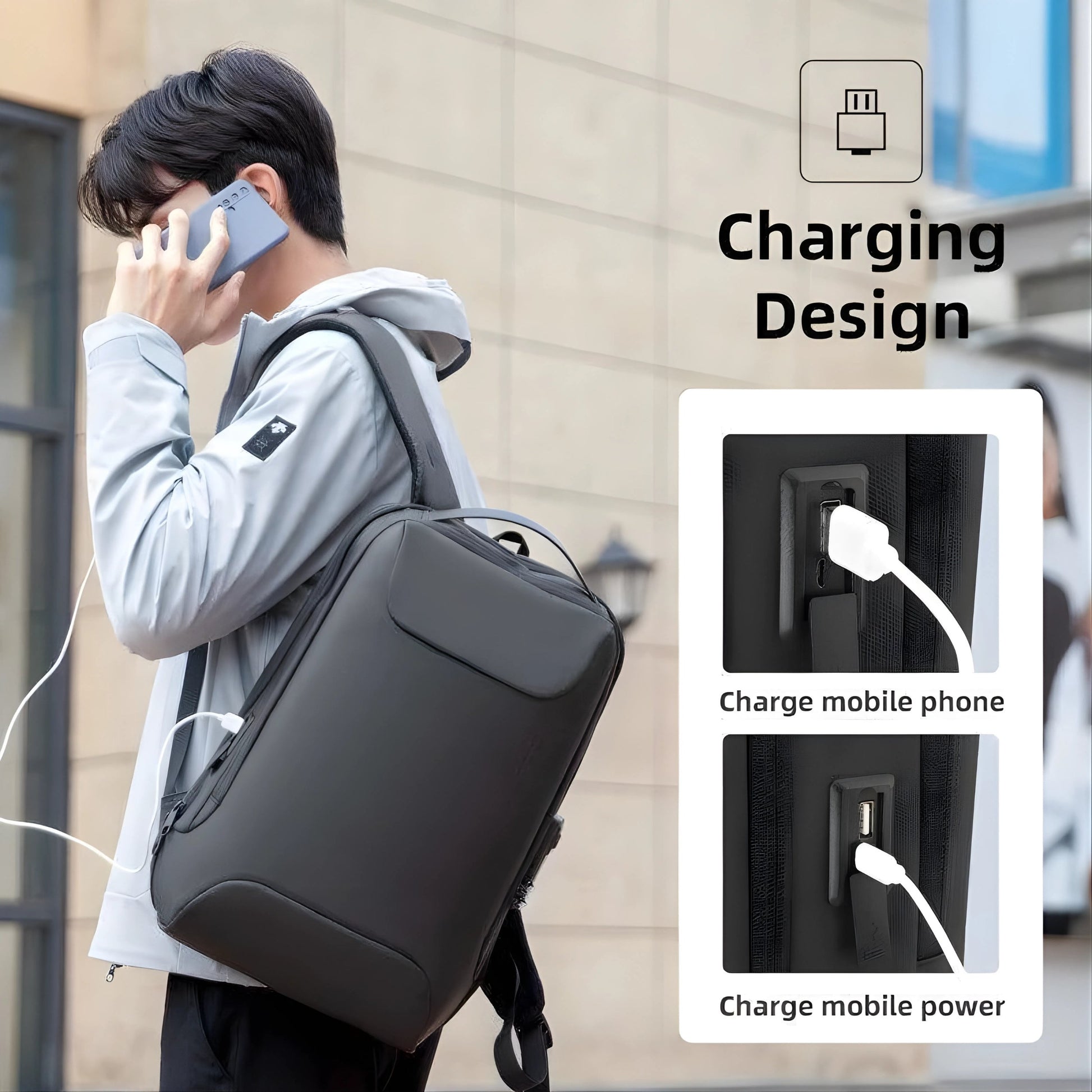 Backper Bayou Anti-Theft Oxford Backpack — lifestyle shot