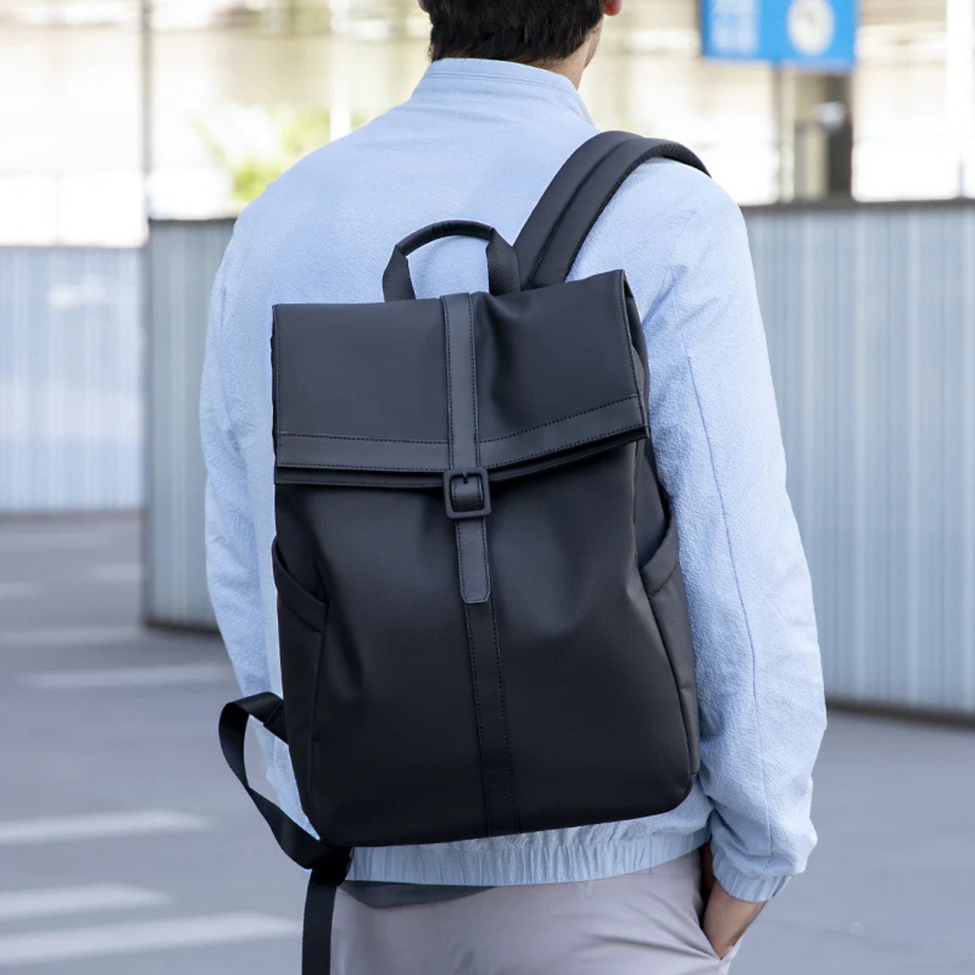 Backper Borealis Anti-Theft Oxford Backpack — side detail