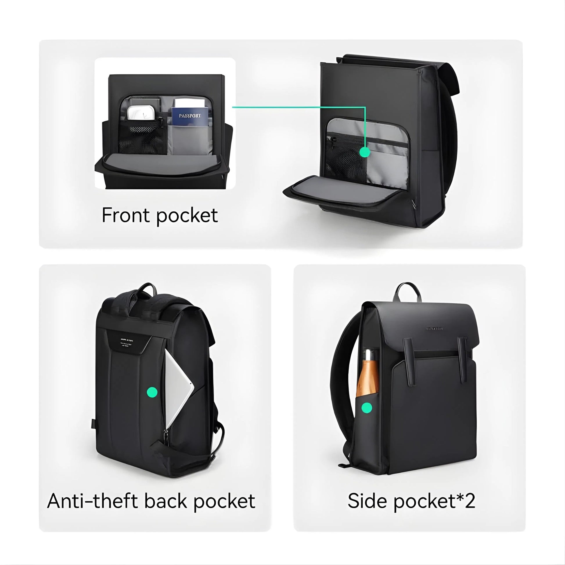 Backper Mirage Anti-Theft Oxford Backpack — feature detail