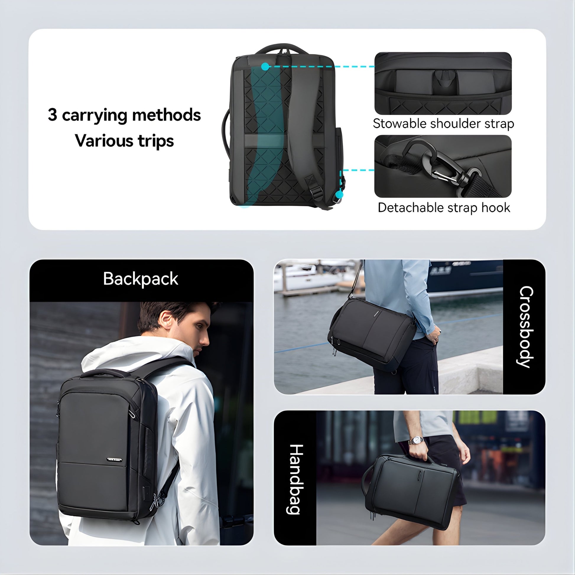 Backper Caelum Travel Oxford Backpack — interior compartment