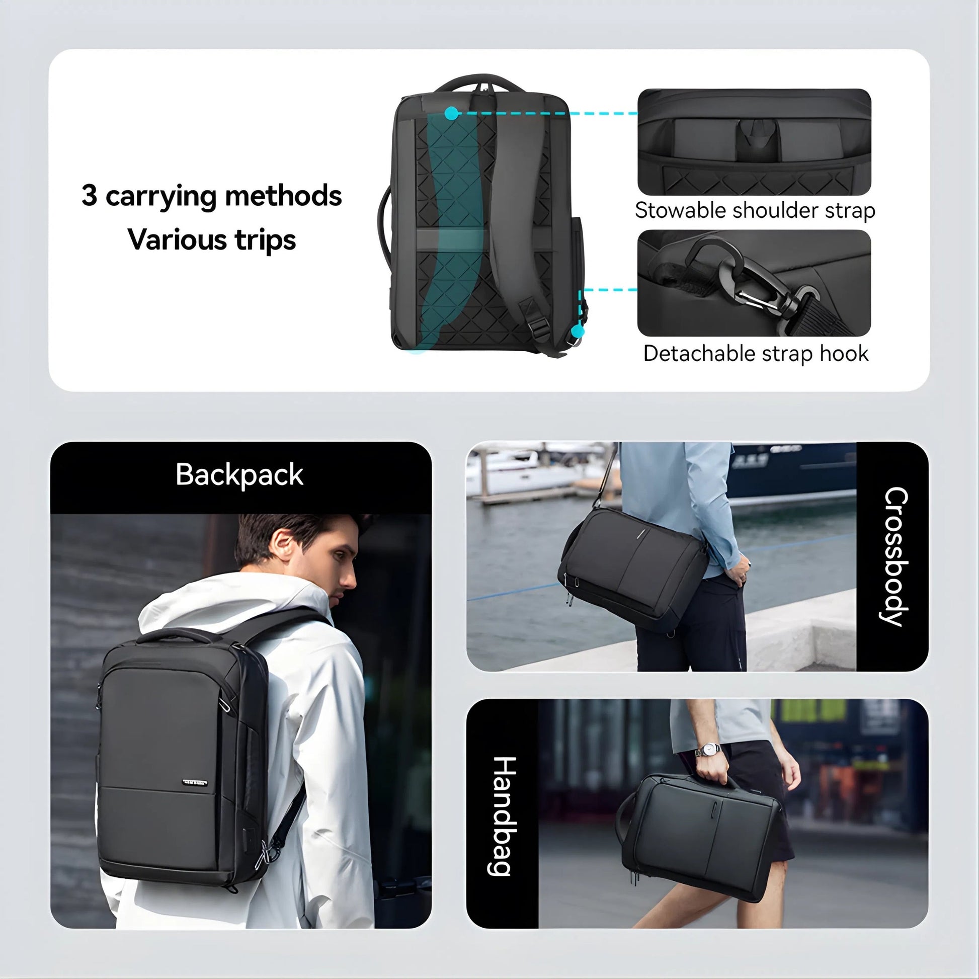 Backper Caelum Travel Oxford Backpack — color option