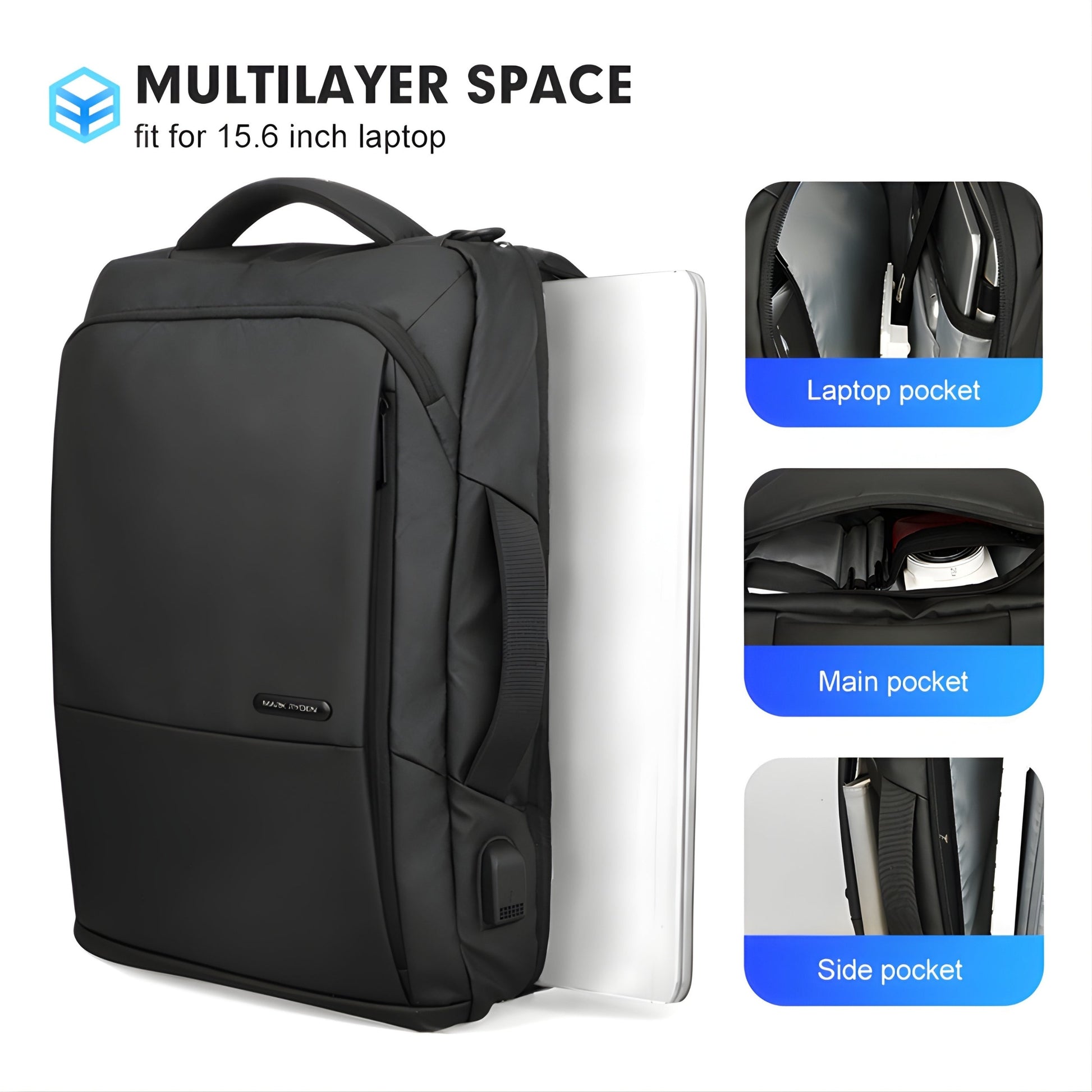 Backper Caelum Travel Oxford Backpack — packed view