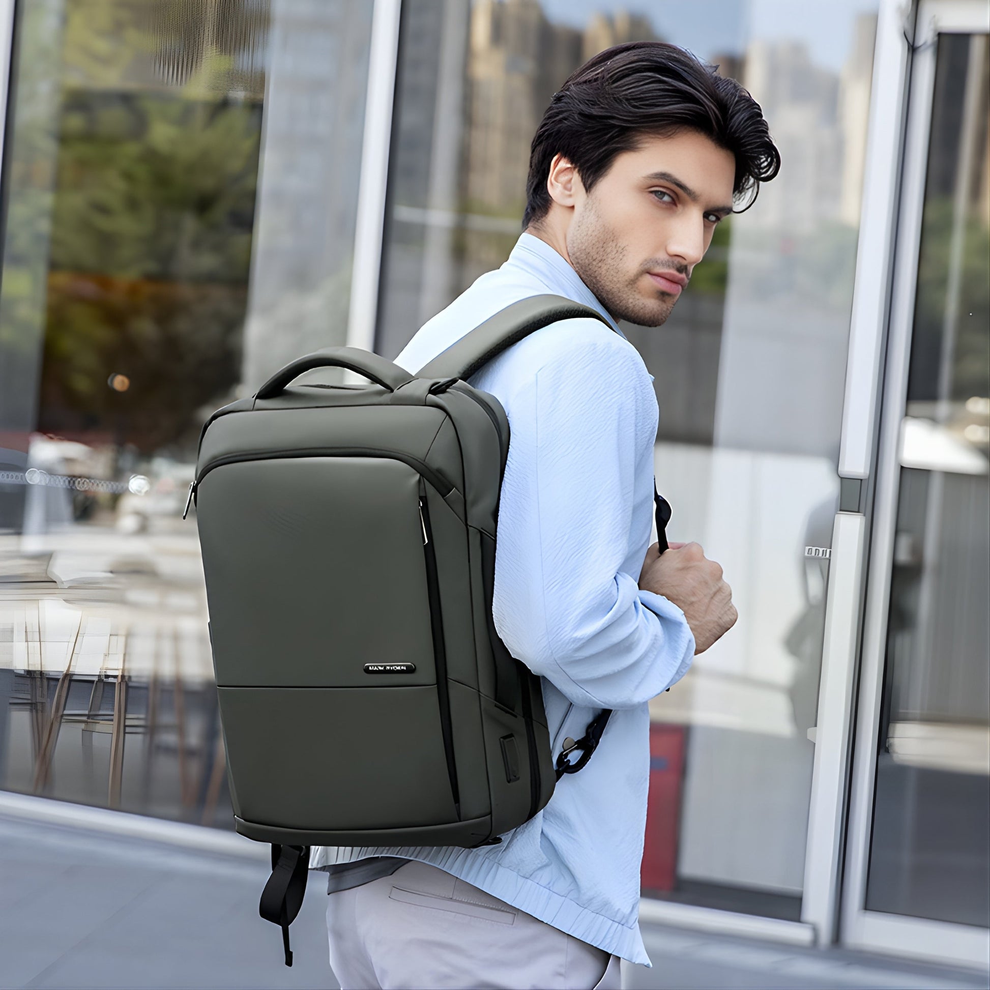Backper Caelum Travel Oxford Backpack — open view