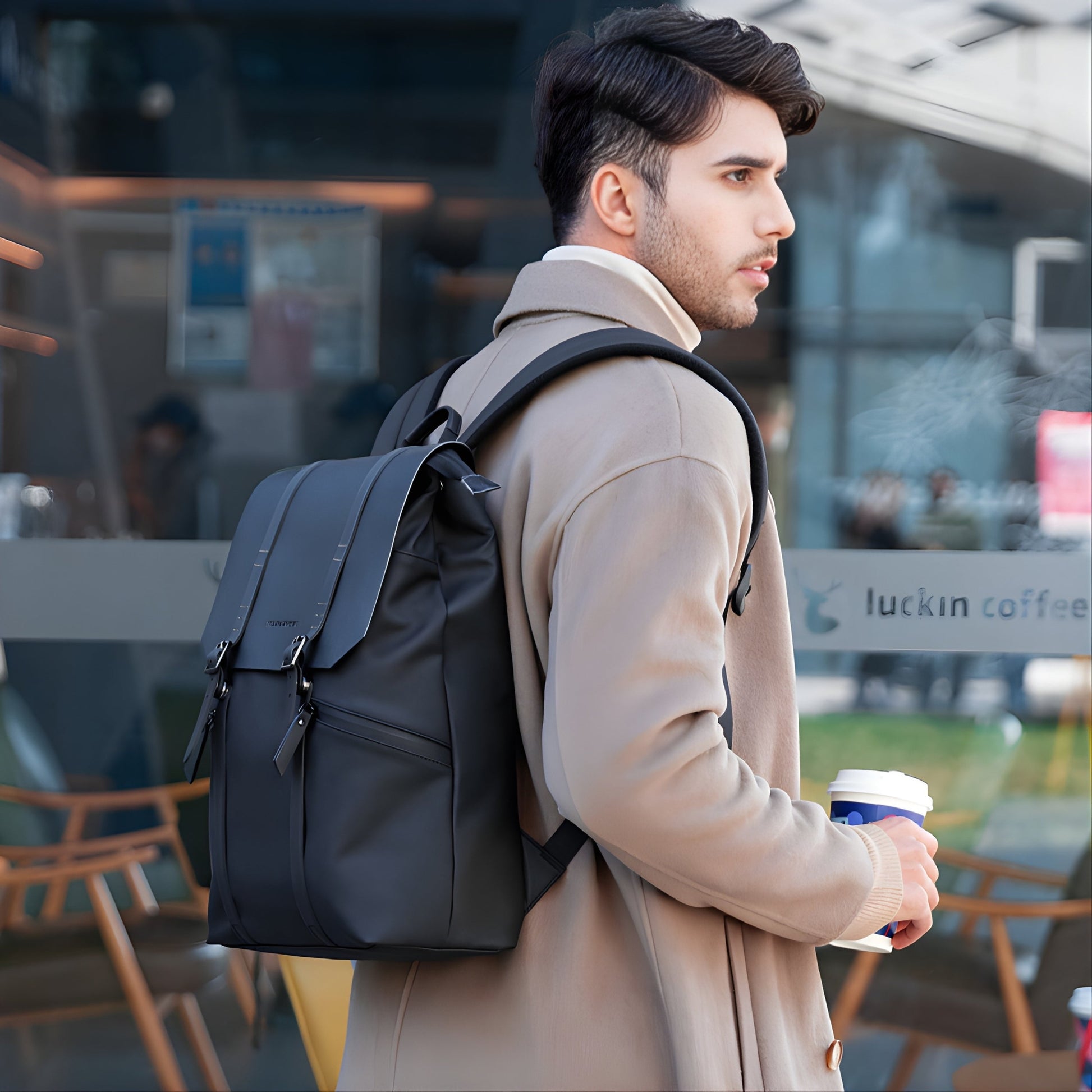 Backper Bracchium Travel Oxford Backpack — side detail