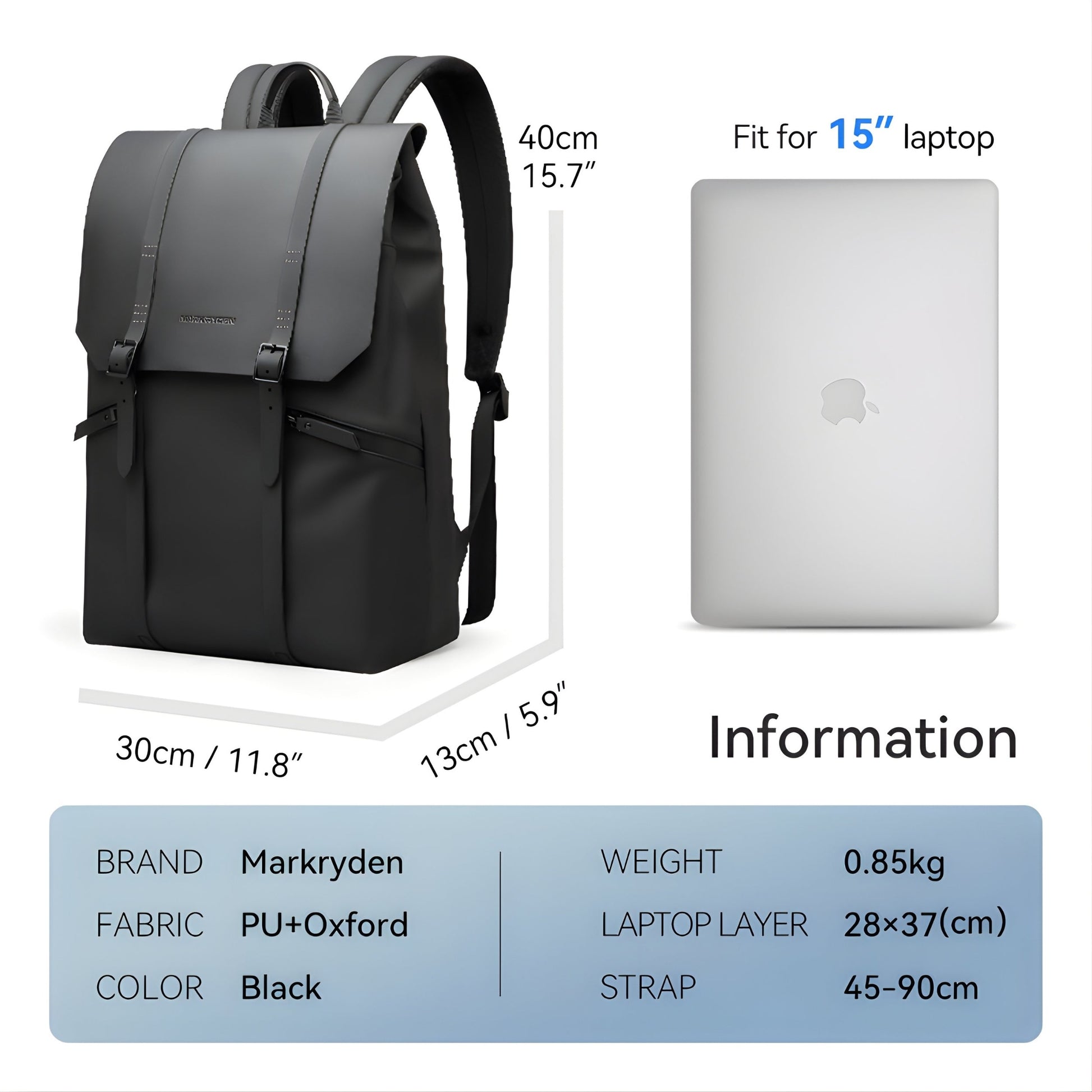 Backper Bracchium Travel Oxford Backpack — interior compartment