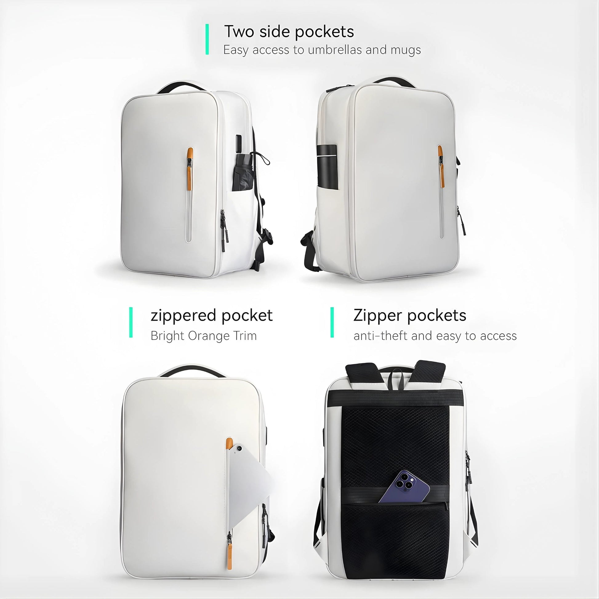 Backper Vulpecula Anti-Theft Oxford Backpack — packed view