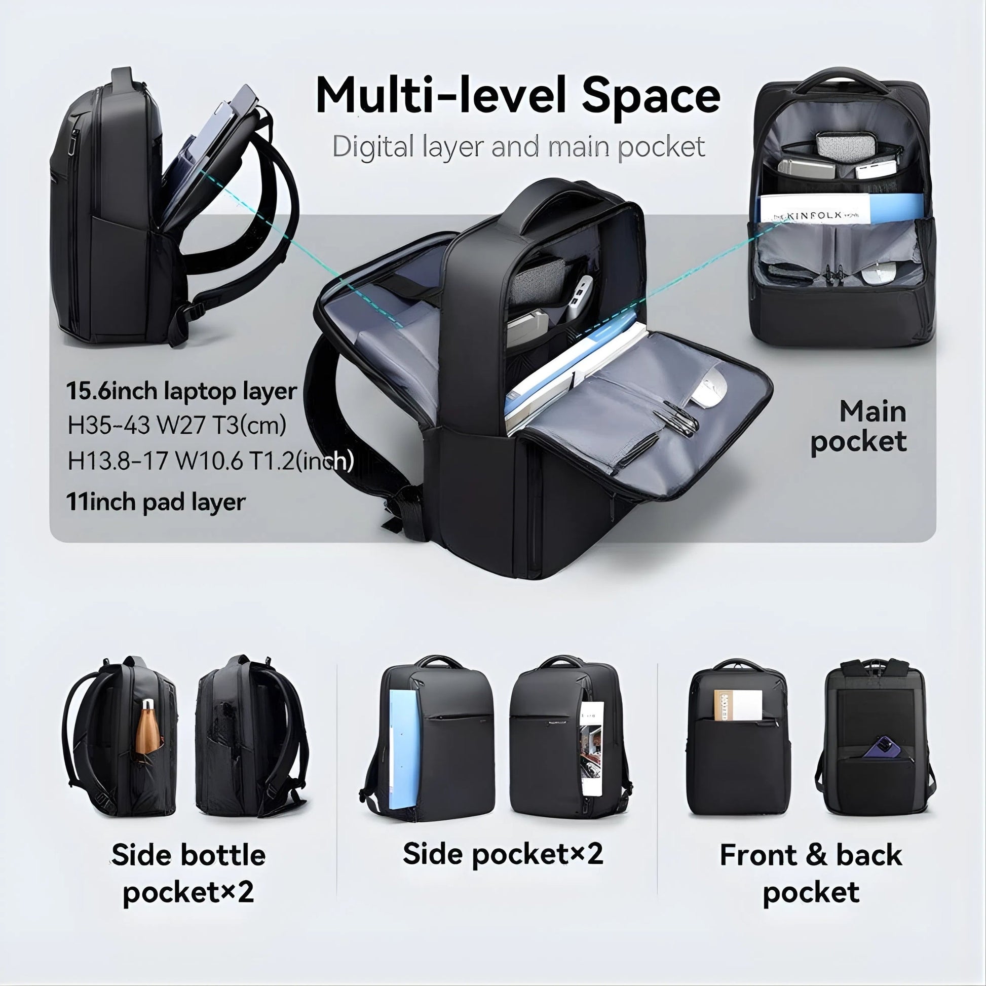 Backper Pictor Waterproof Oxford Backpack — color option