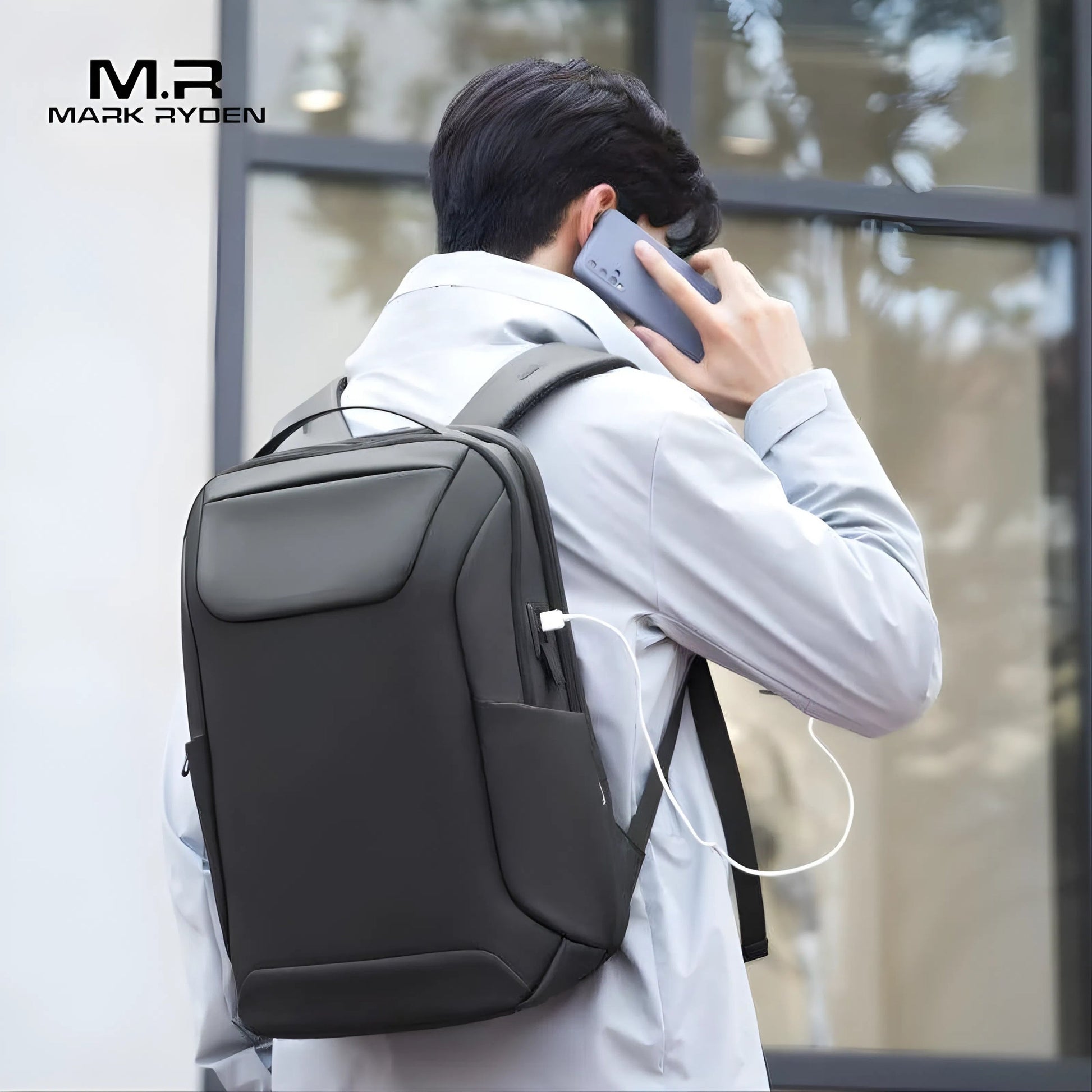 Backper Triangulum Waterproof Oxford Backpack — side detail