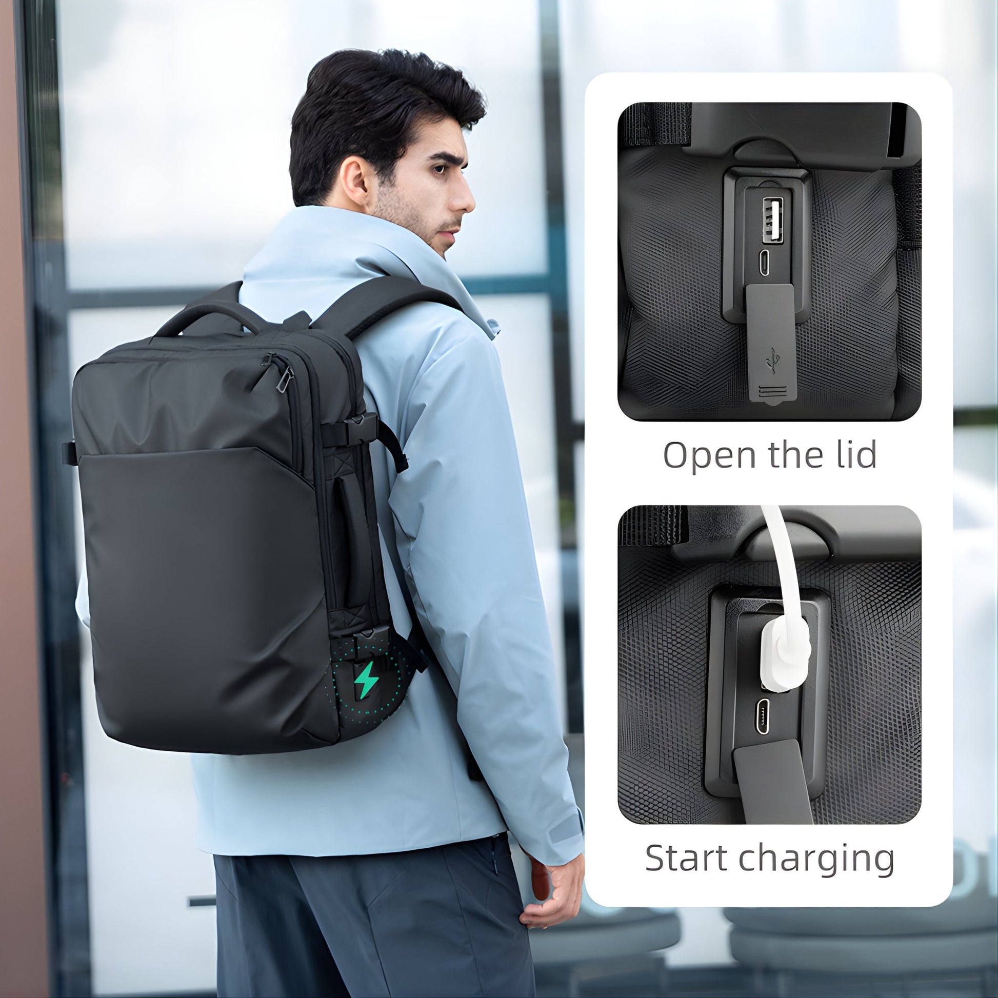 Backper Telescopium Travel Oxford Backpack — back panel