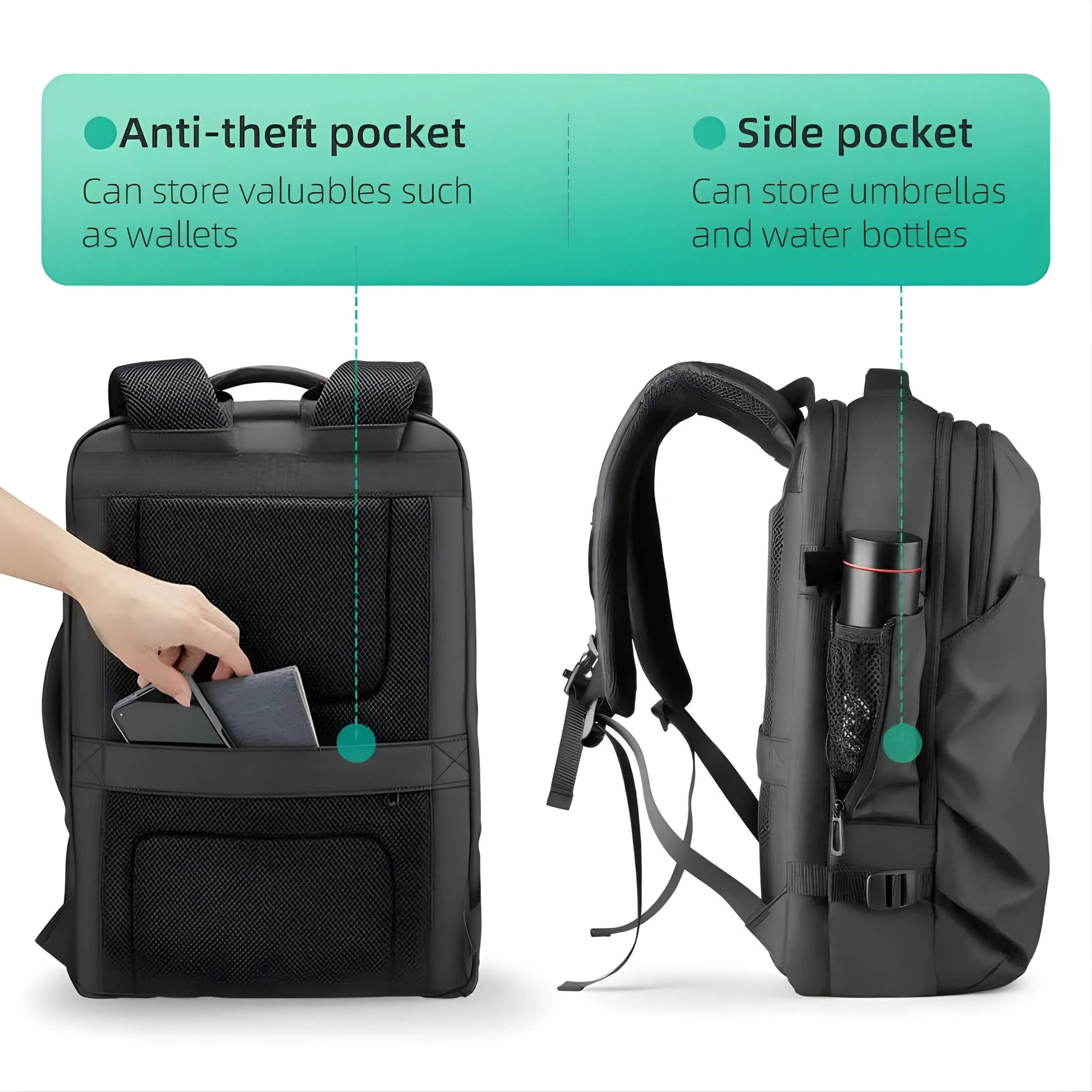 Backper Telescopium Travel Oxford Backpack — size reference