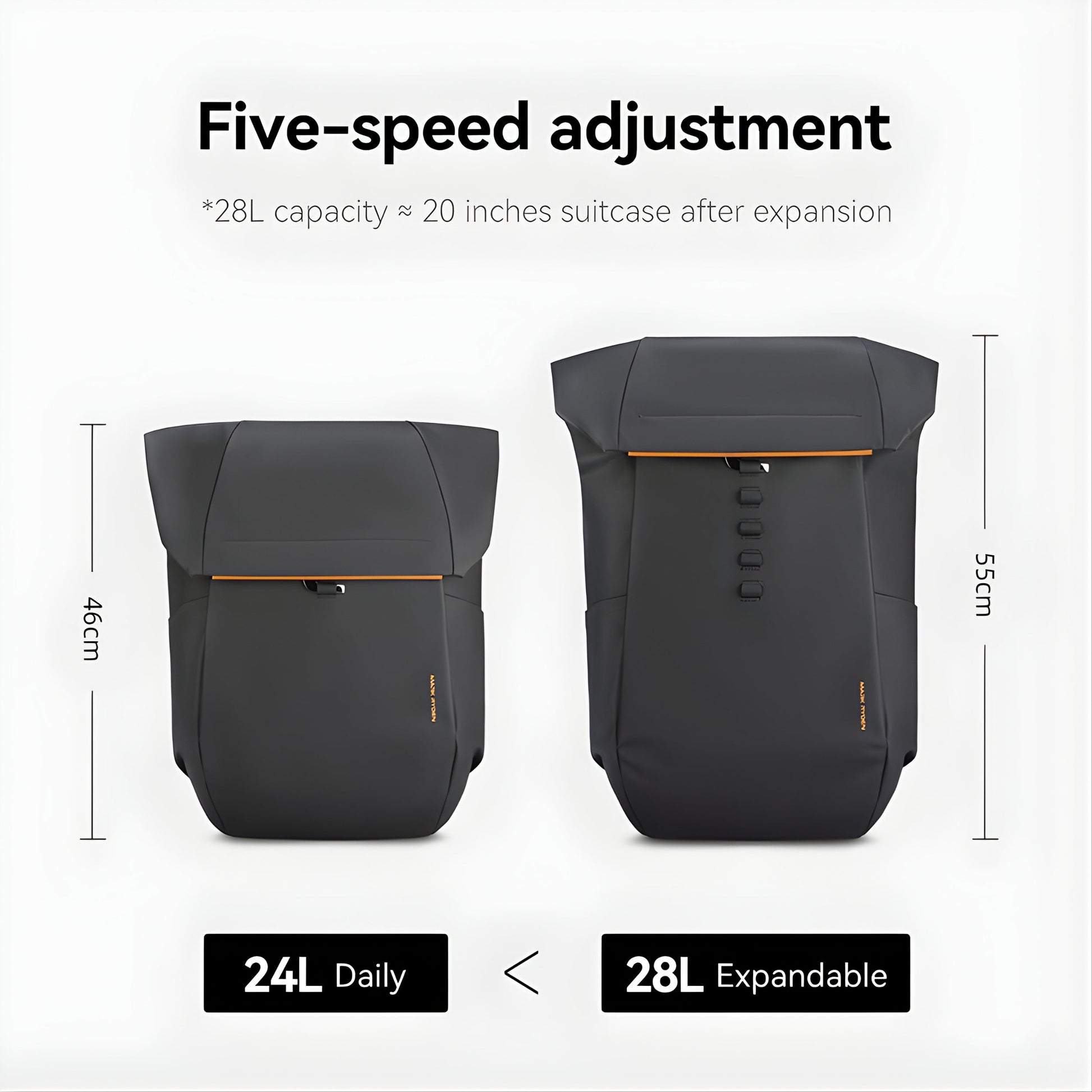 Backper Reticulum Waterproof Oxford Backpack — size reference