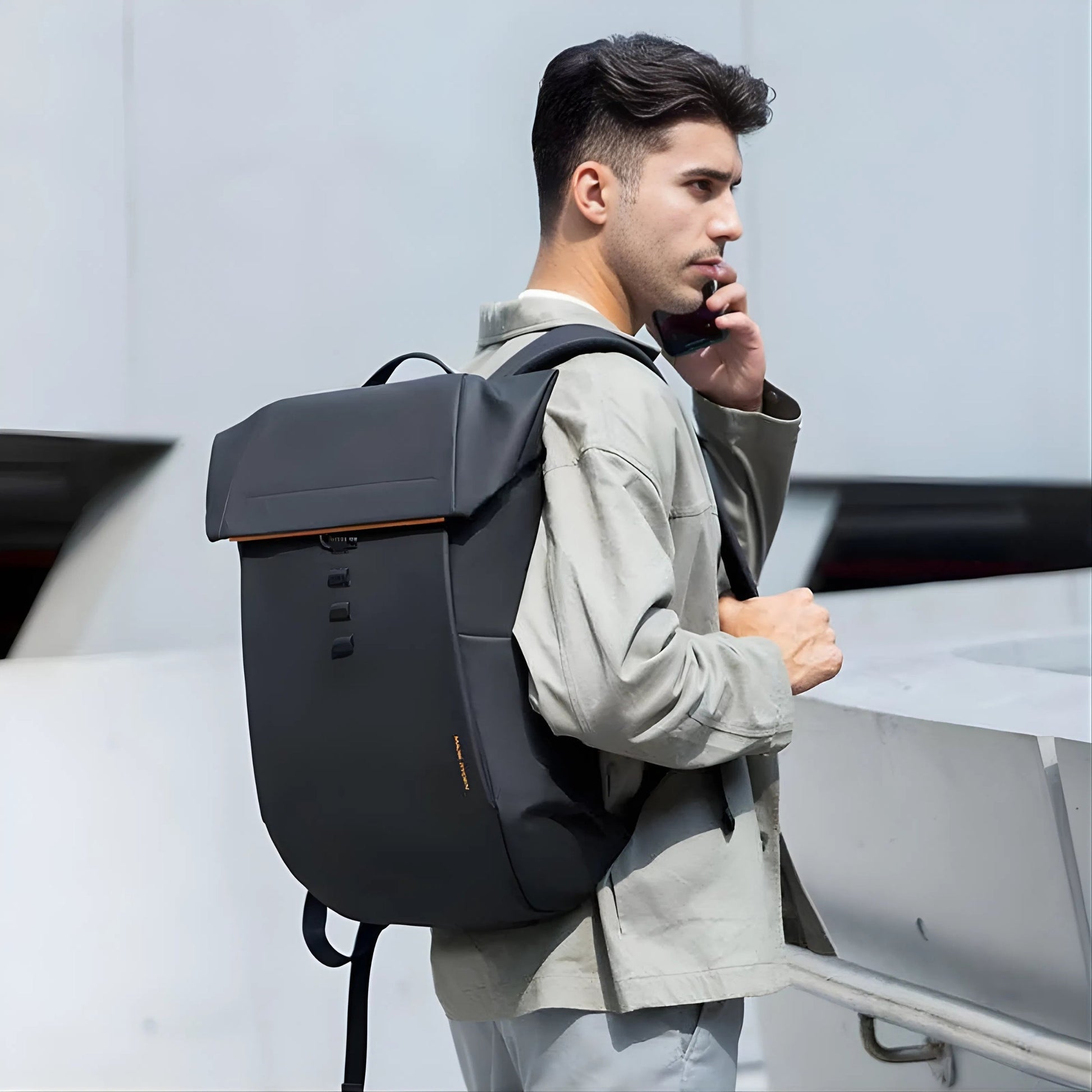 Backper Reticulum Waterproof Oxford Backpack — packed view
