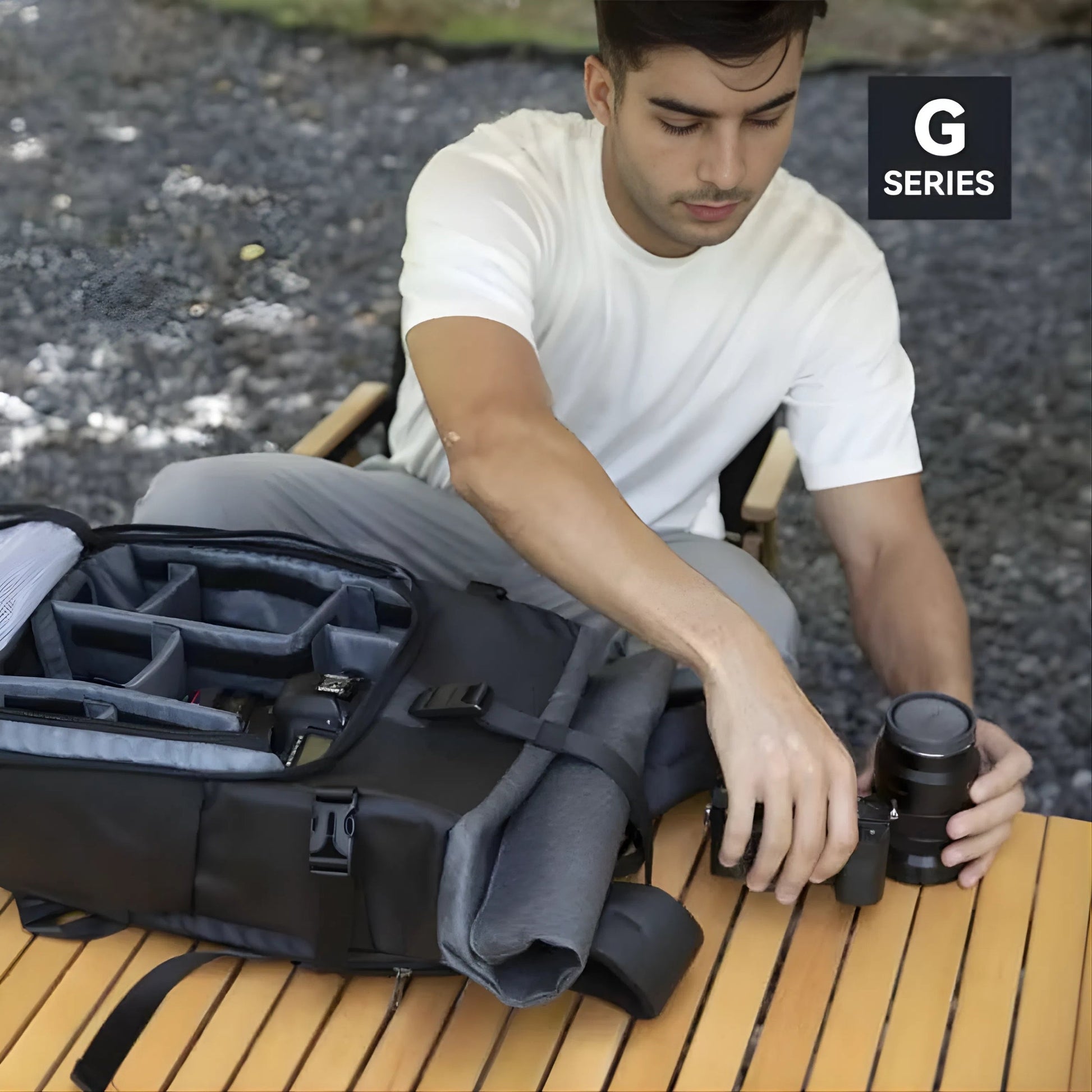 Backper Volans Travel Oxford Backpack — interior compartment