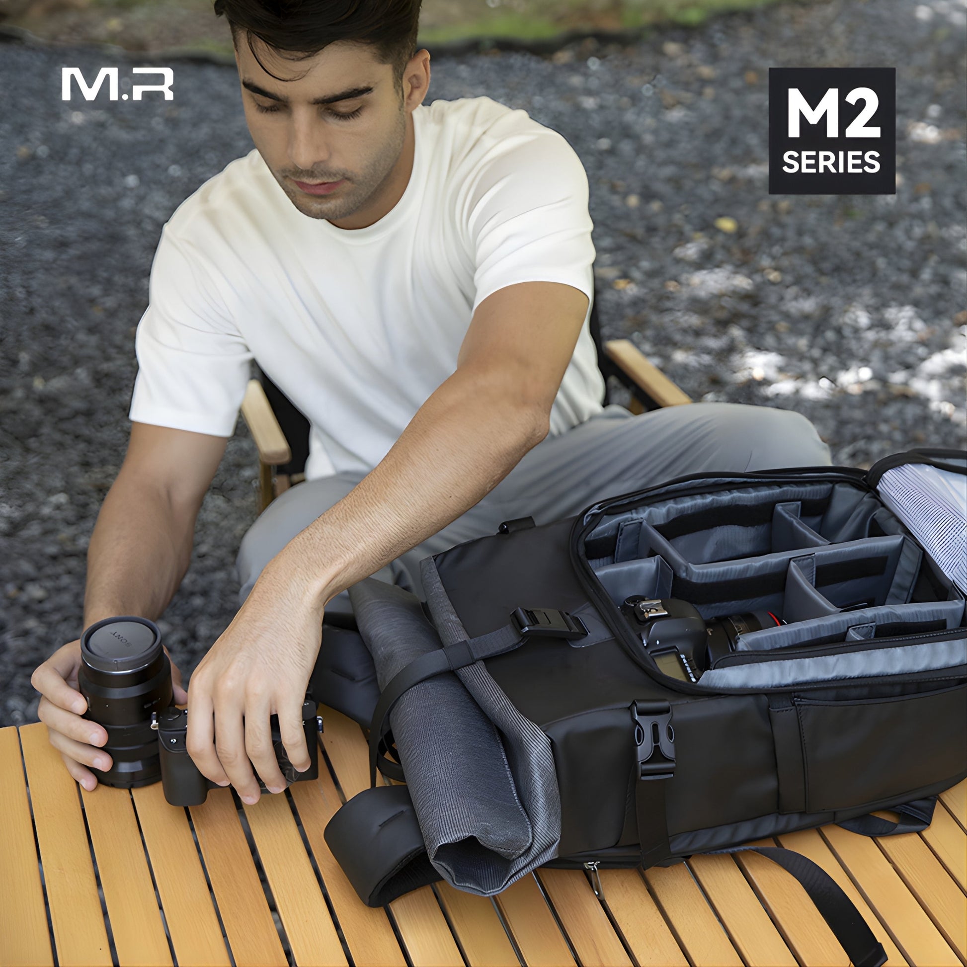 Backper Volans Travel Oxford Backpack — packed view