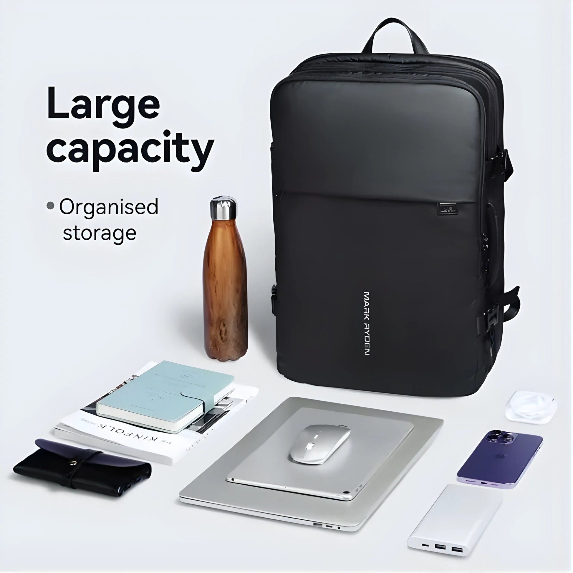 Backper Sagitta Anti-Theft Oxford Backpack — packed view