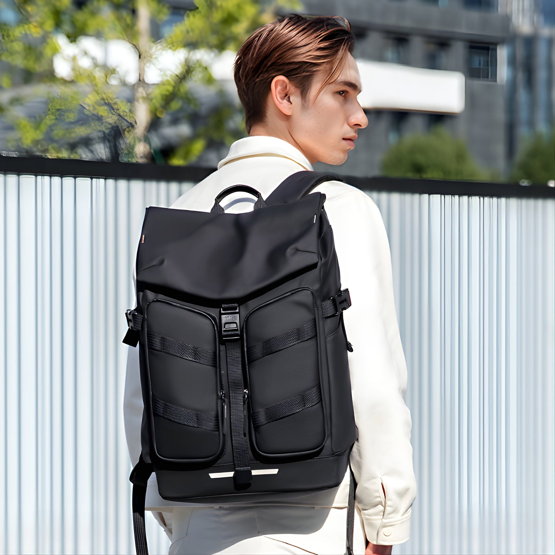 Backper Scorpio Anti-Theft Oxford Backpack — back panel