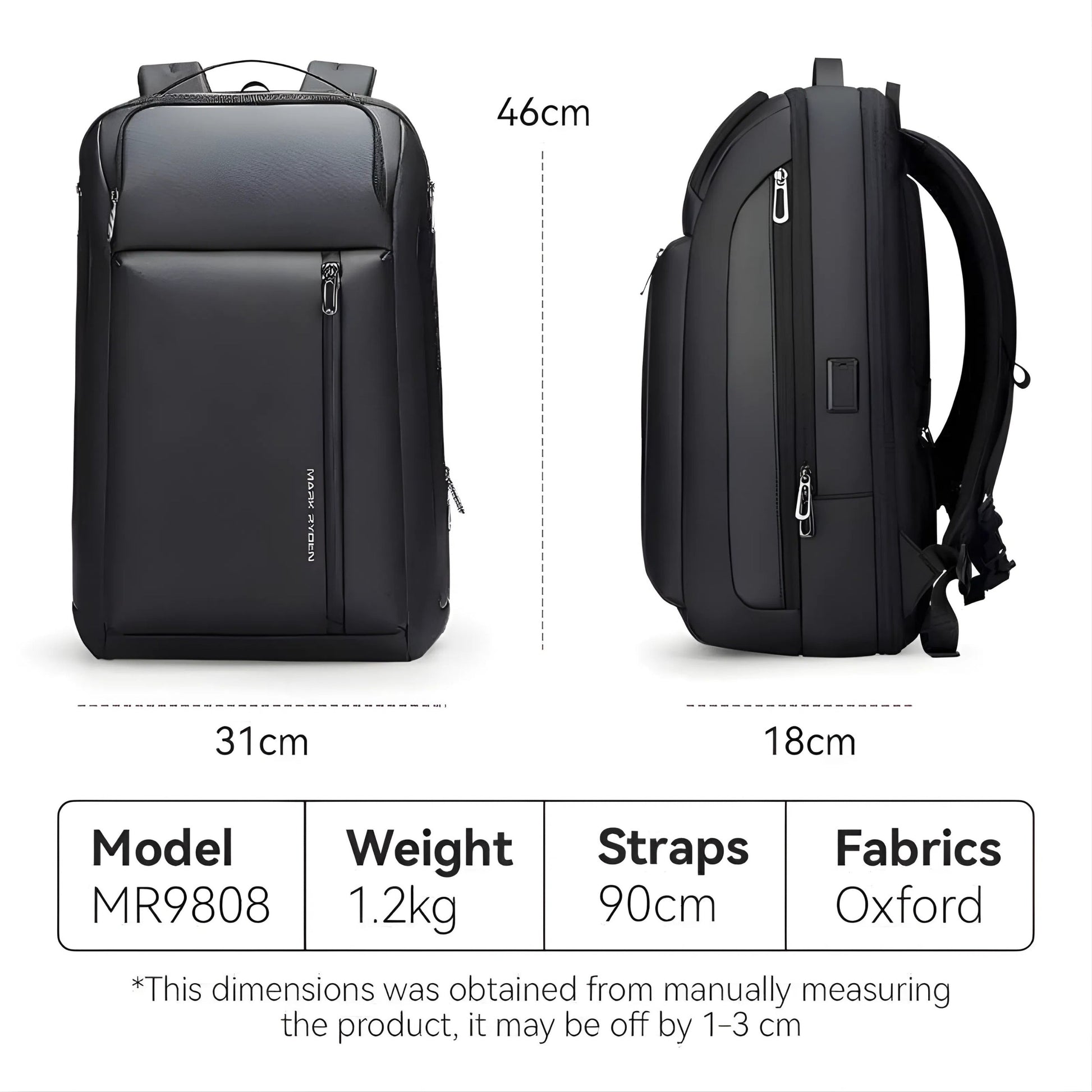 Backper Scutum Waterproof Oxford Backpack — open view
