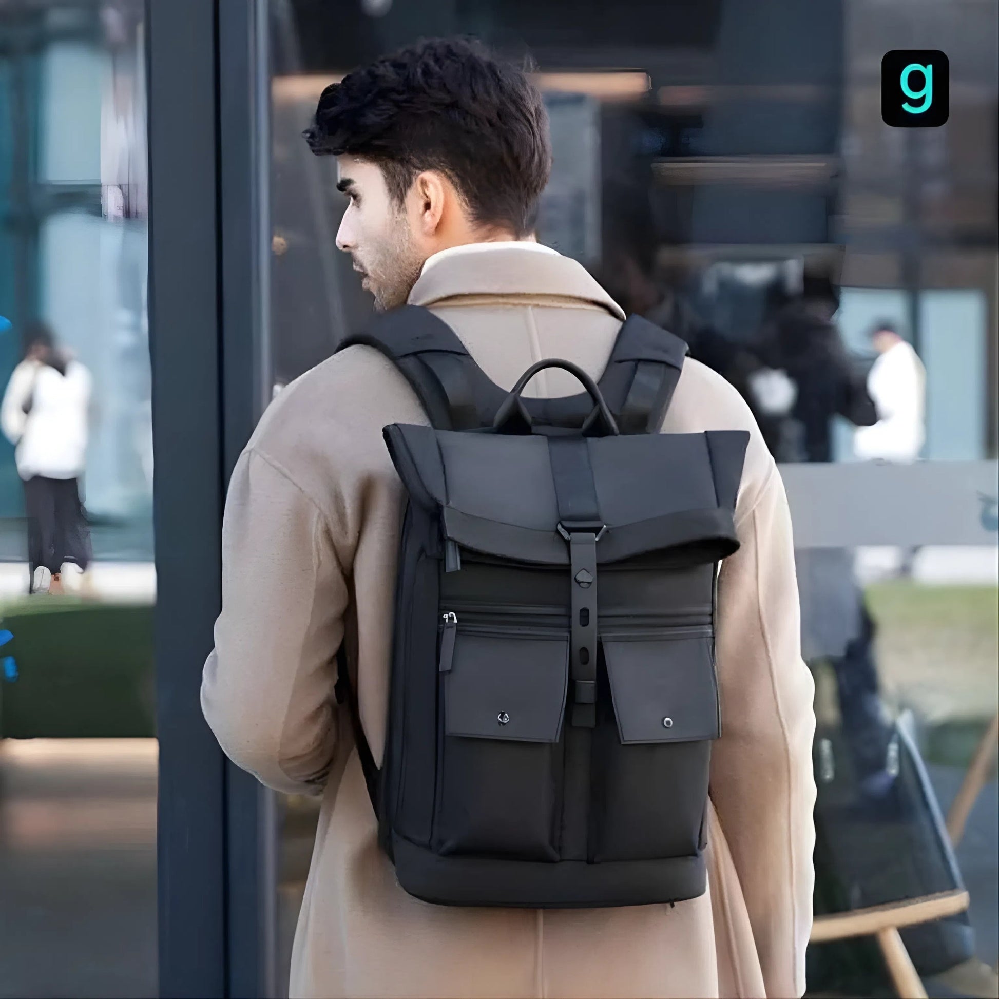 Backper Serpens Waterproof Oxford Backpack — back panel