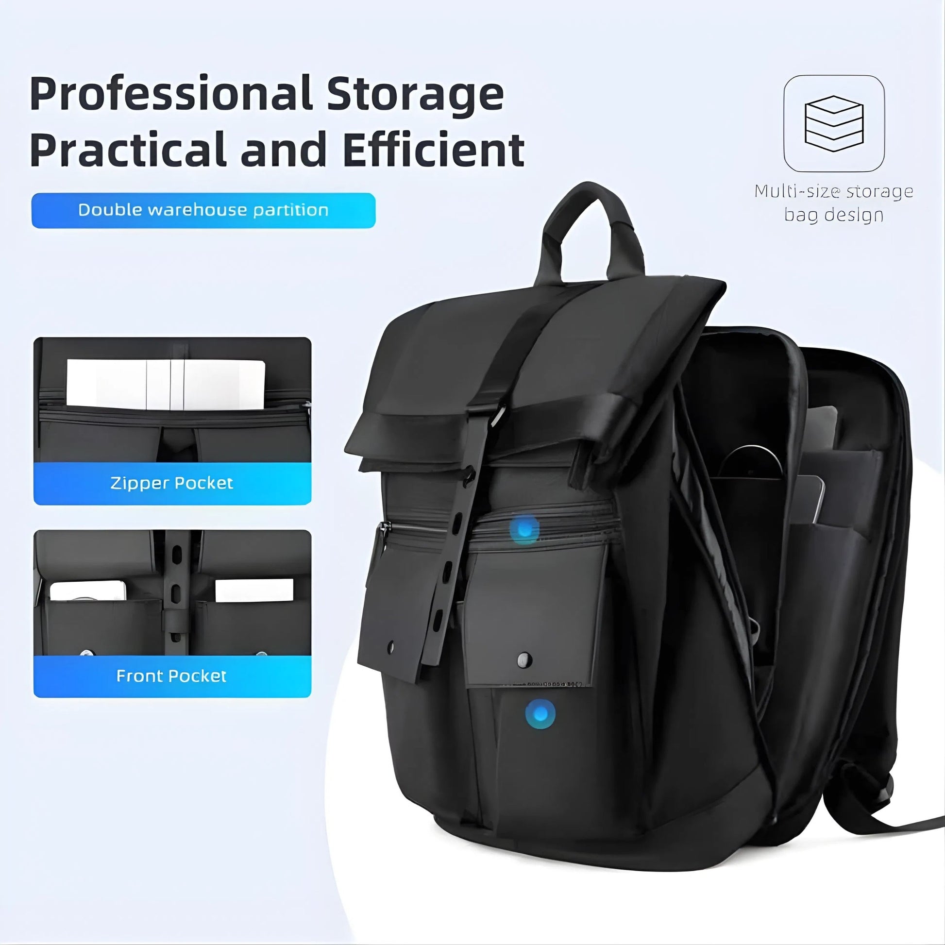 Backper Serpens Waterproof Oxford Backpack — side detail