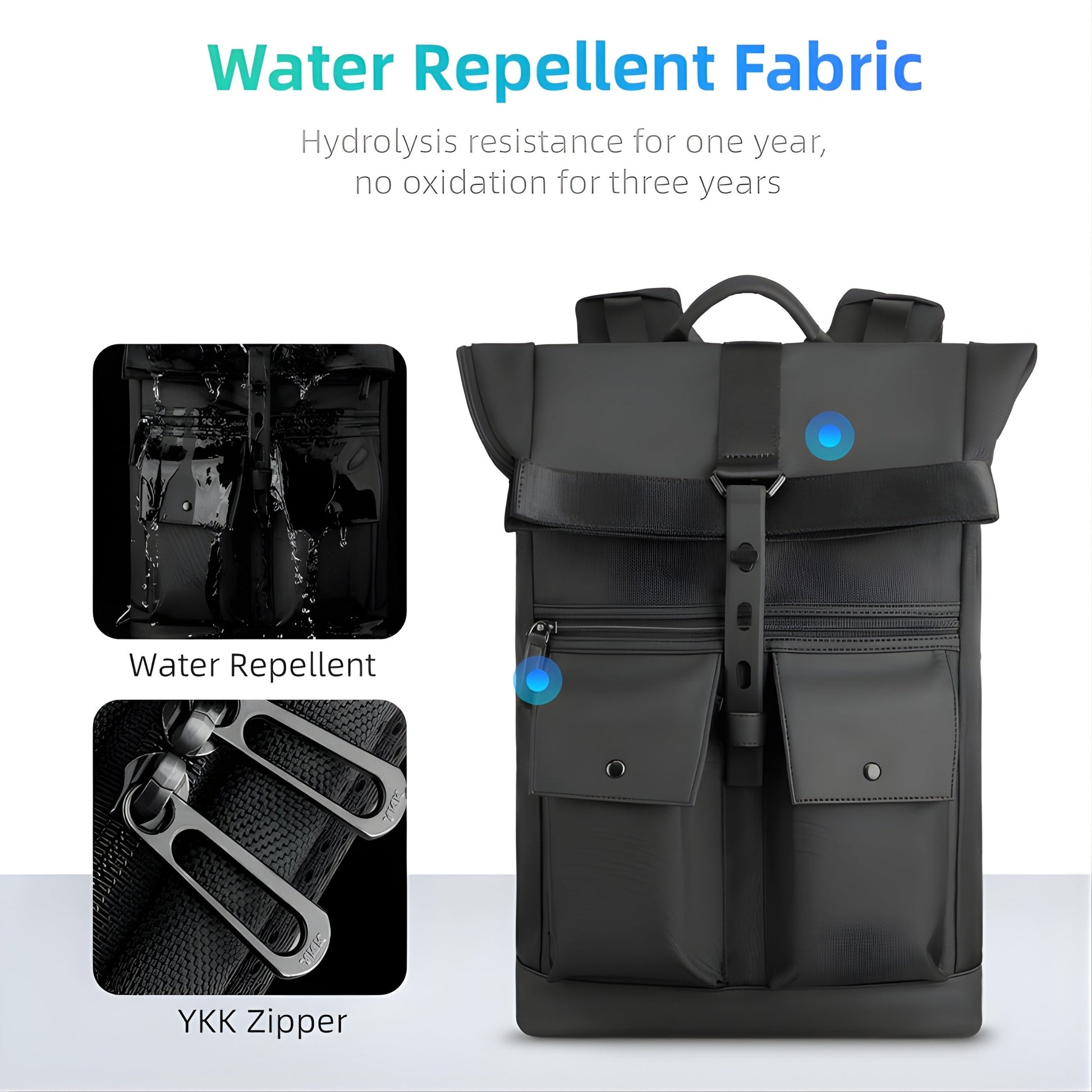 Backper Serpens Waterproof Oxford Backpack — packed view