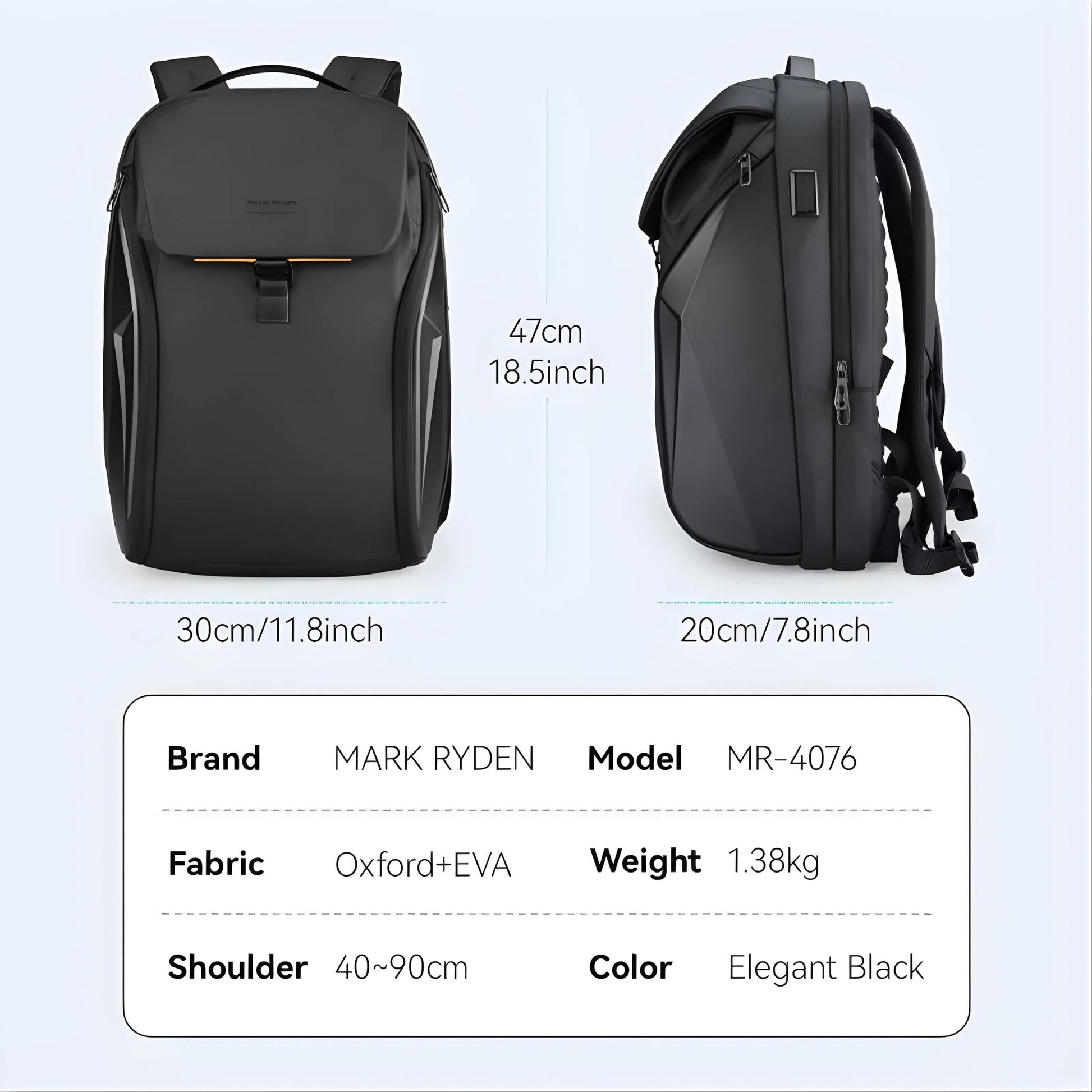 Backper Tucana Anti-Theft Oxford Backpack — open view