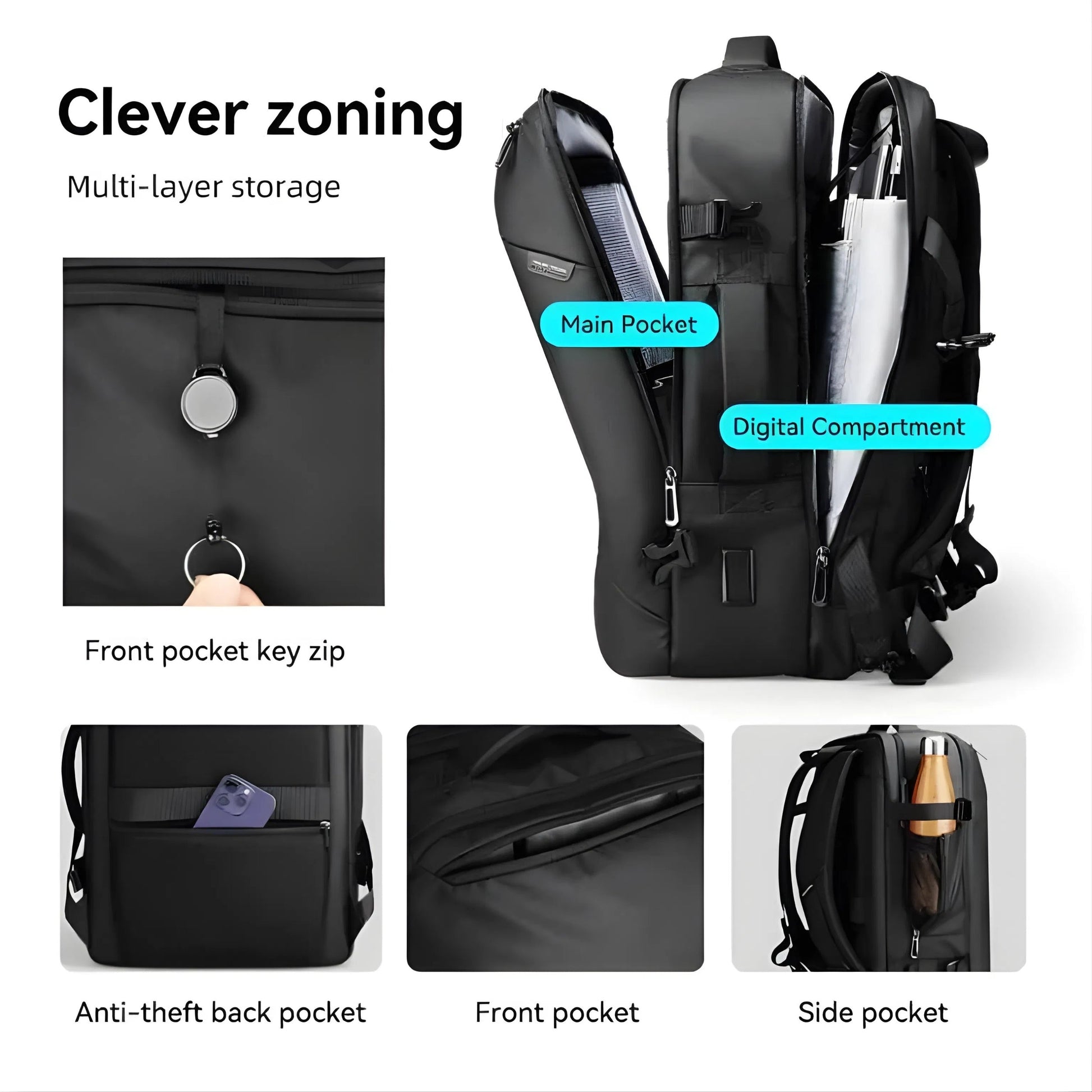 Backper Specter Anti-Theft Oxford Backpack — color option