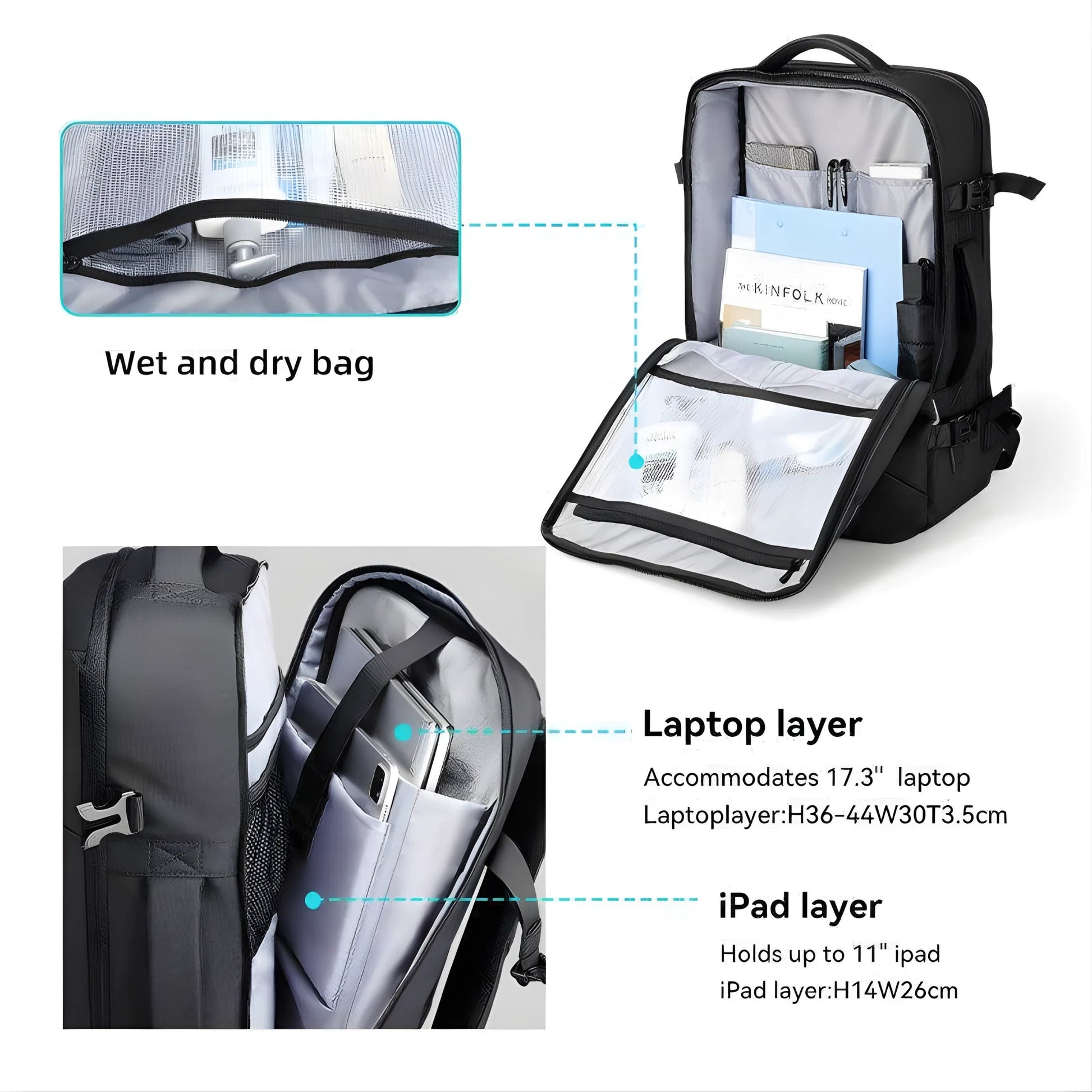 Backper Specter Anti-Theft Oxford Backpack — feature detail