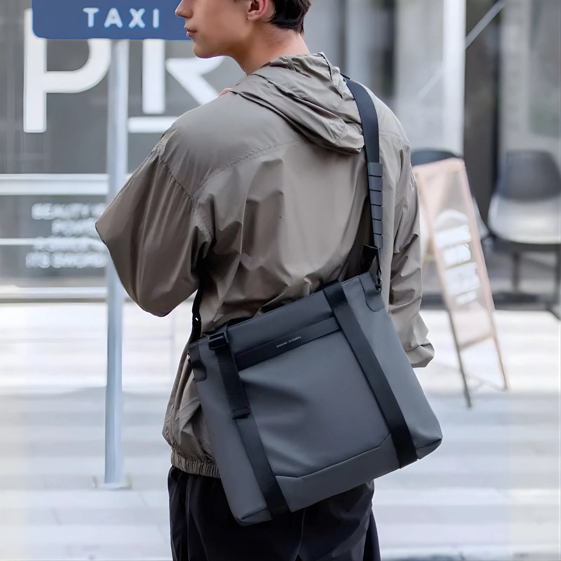 Backper Norma Travel Oxford Backpack — side detail