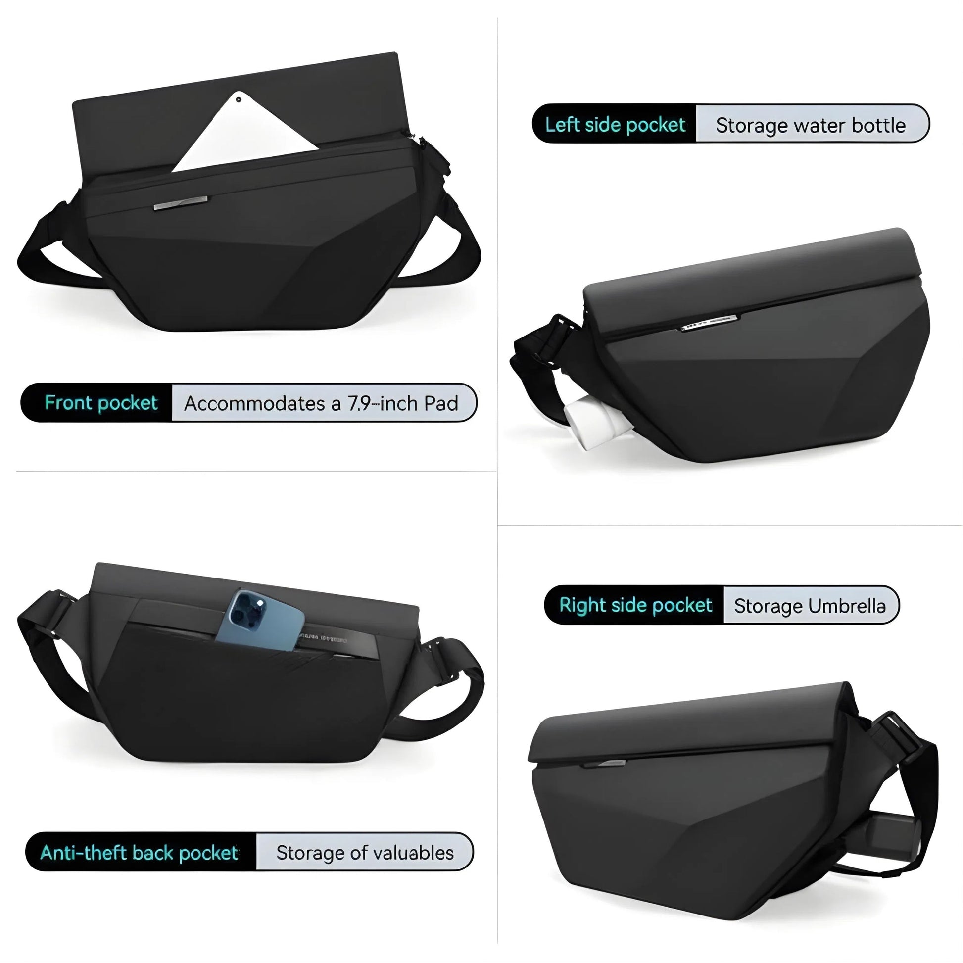 Backper Lacerta Waterproof Oxford Sling Bag — feature detail
