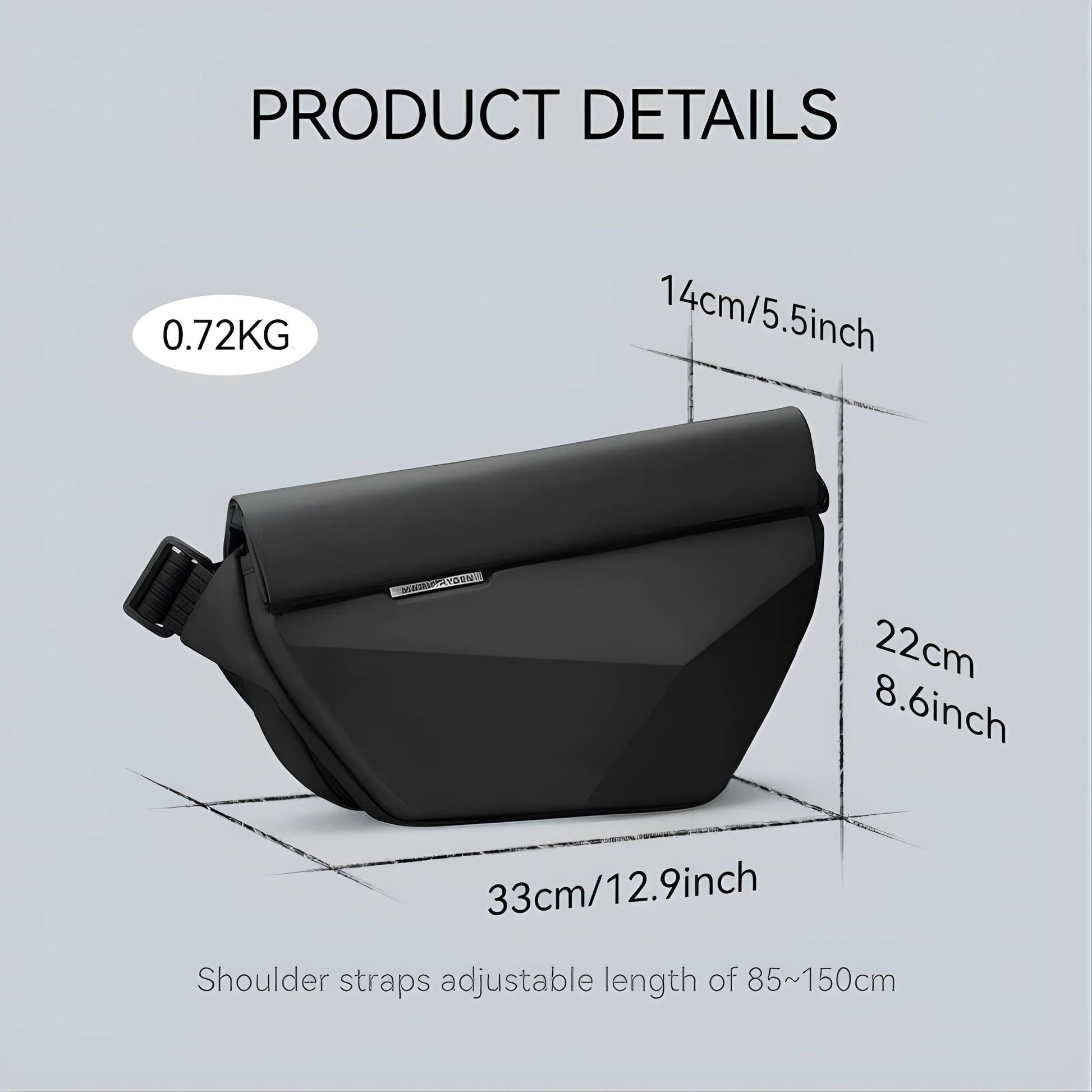 Backper Lacerta Waterproof Oxford Sling Bag — open view