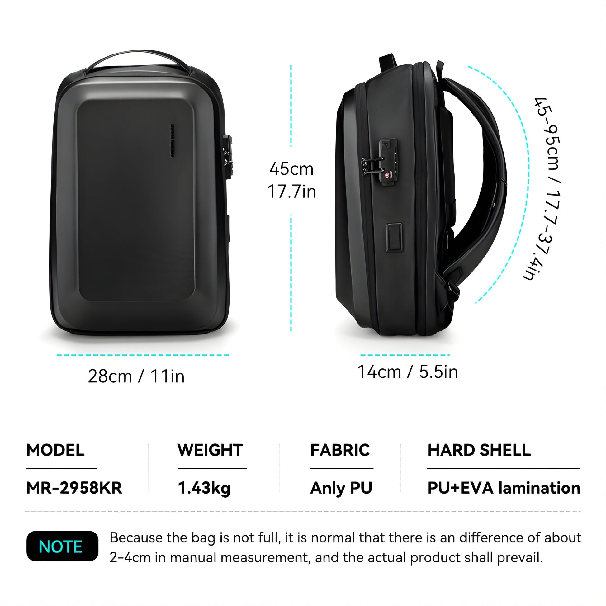 Backper Plateau Anti-Theft Oxford Backpack — color option