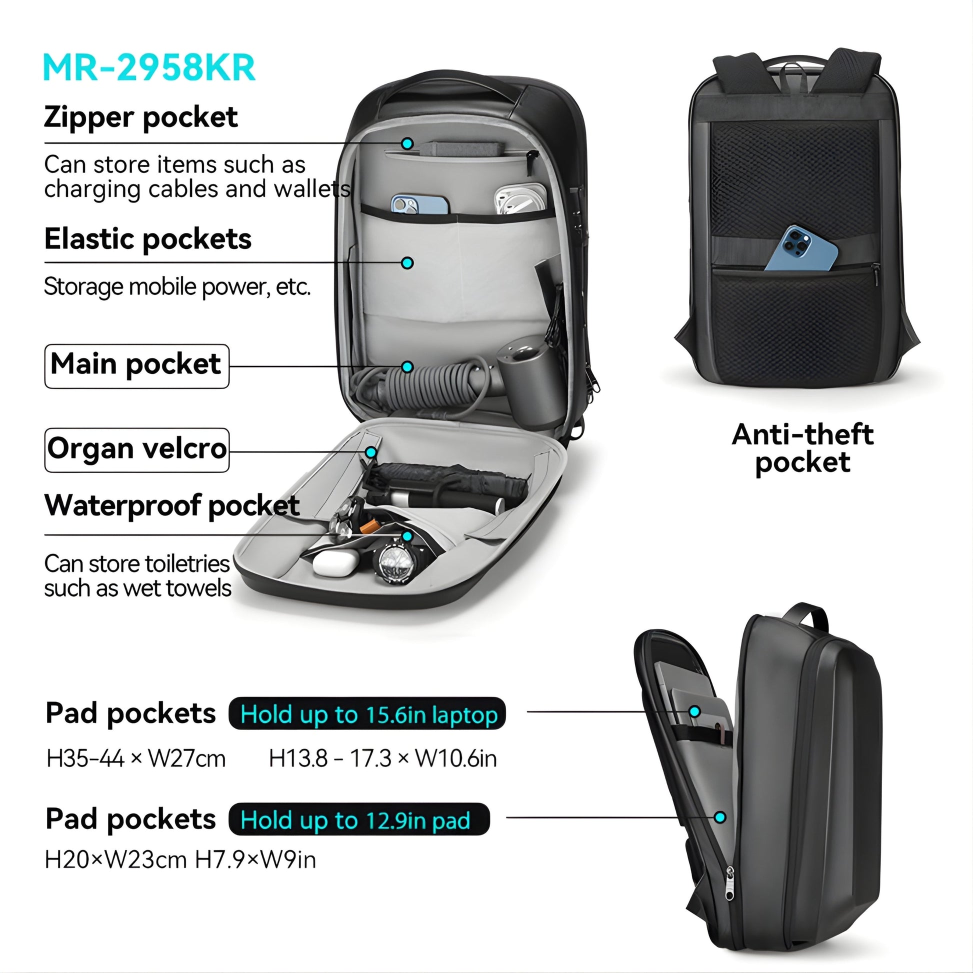 Backper Plateau Anti-Theft Oxford Backpack — lifestyle shot