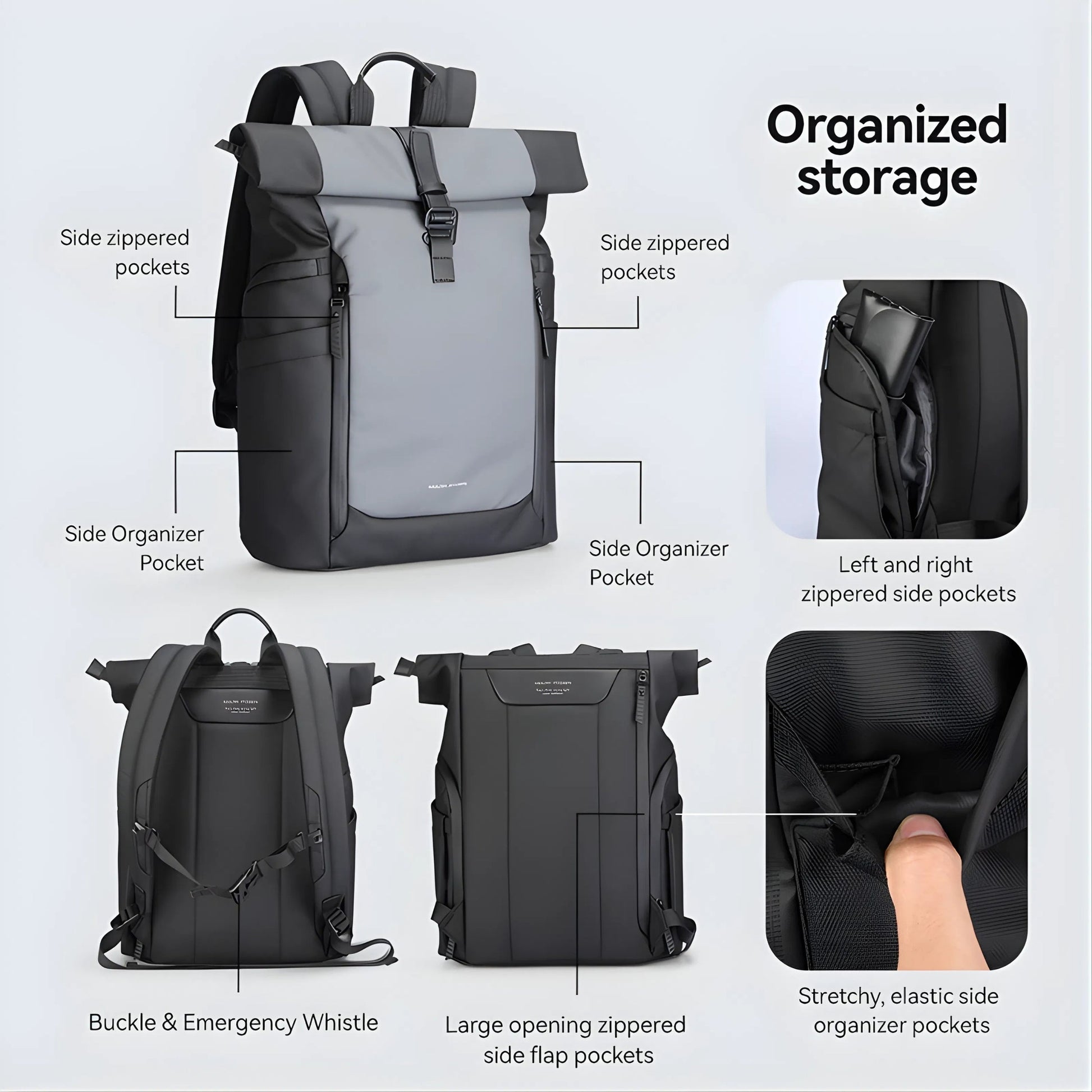 Backper Sculptor Anti-Theft Oxford Backpack — packed view